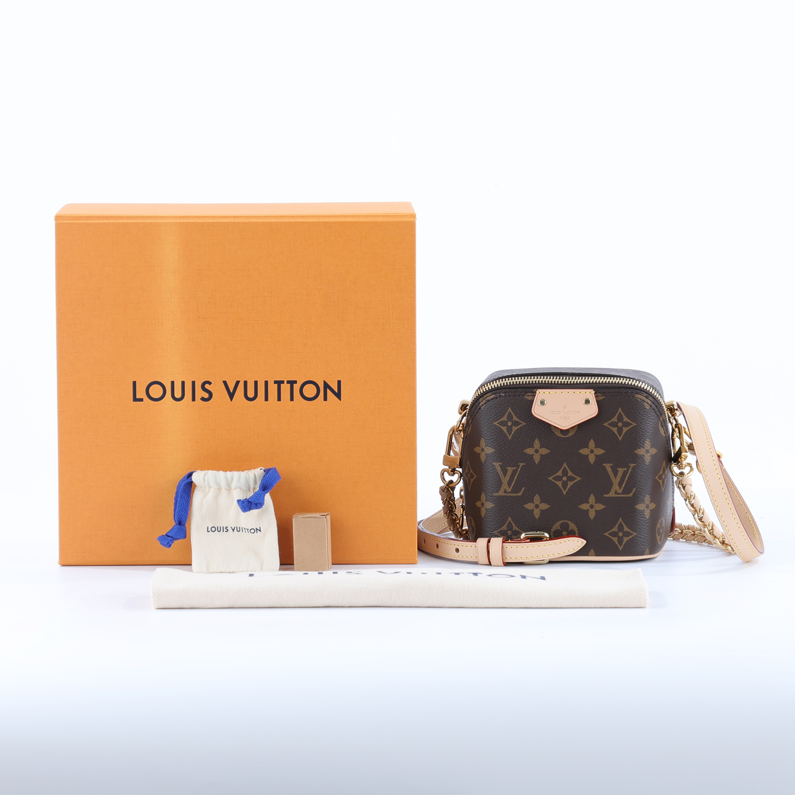 路易威登 LOUIS VUITTON Just In Case 肩背包 斜背包 M47096 晶片款 原花Just In Case 原廠盒子/鎖組