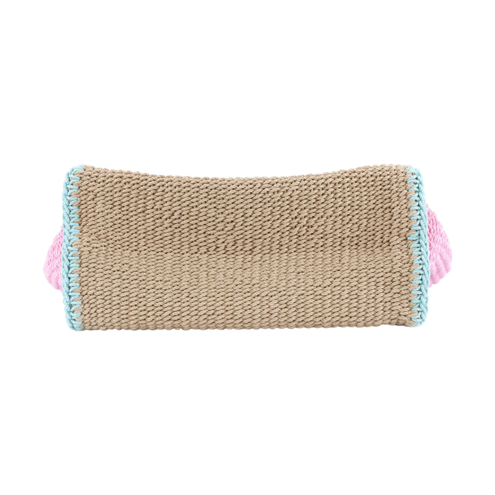 香奈兒 CHANEL 沙灘包 托特包  晶片款 粉藍拚色編織沙灘包 防塵袋