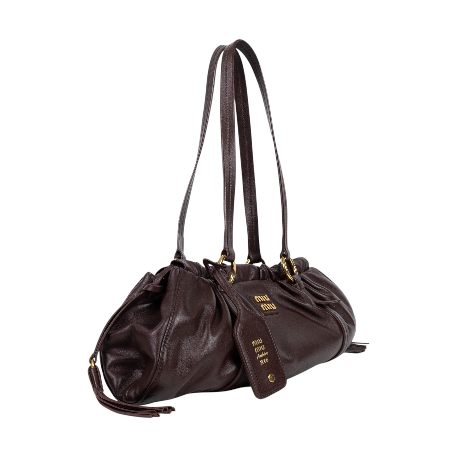 繆繆 MIU MIU Joie 肩背包 5BG289_2CSW 紅棕JOIE NAPPA肩背包 防塵袋