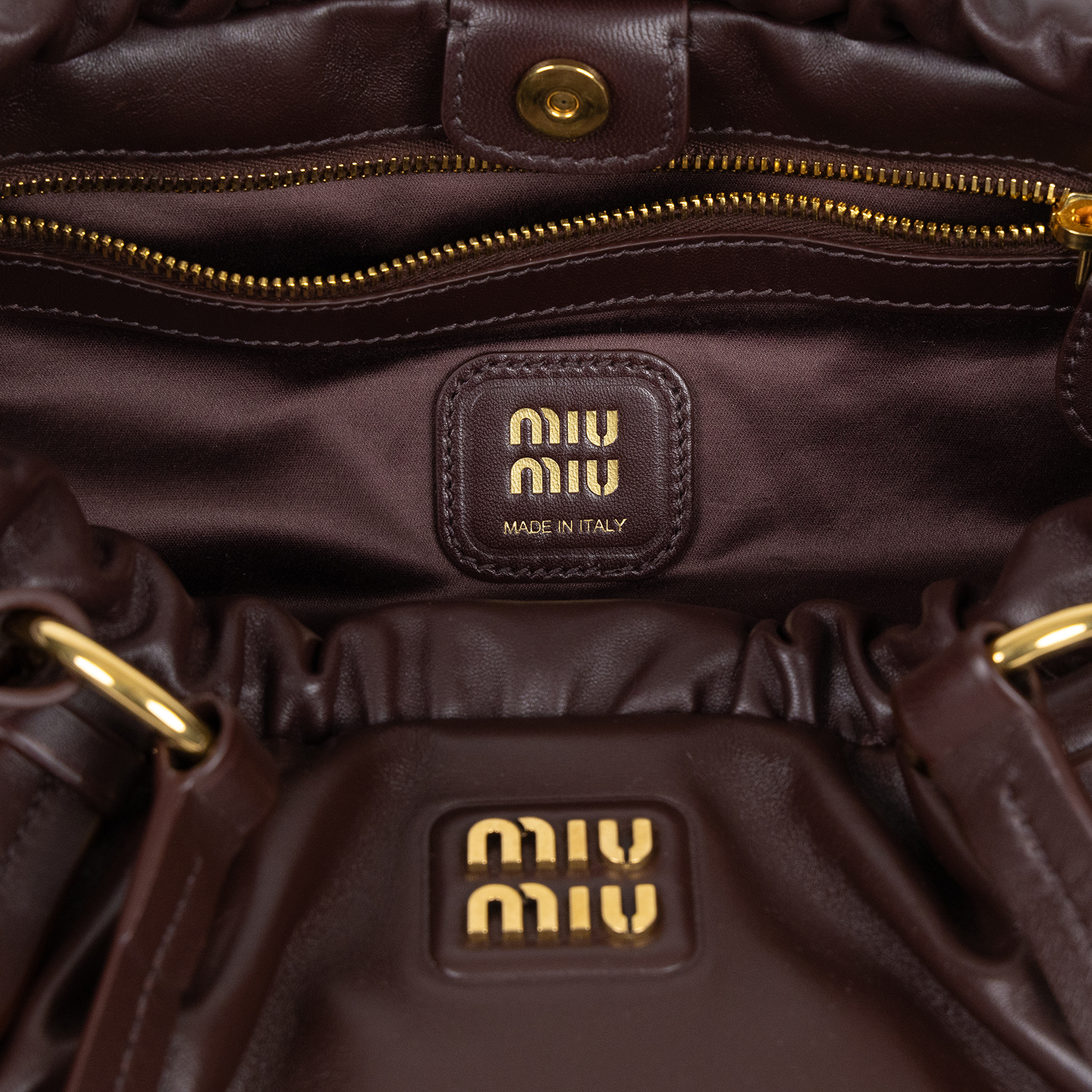 繆繆 MIU MIU Joie 肩背包 5BG289_2CSW 紅棕JOIE NAPPA肩背包 防塵袋