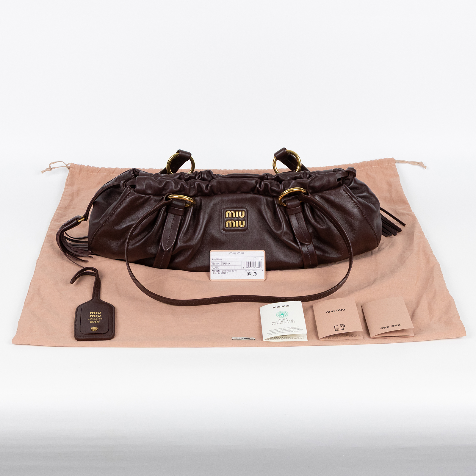 繆繆 MIU MIU Joie 肩背包 5BG289_2CSW 紅棕JOIE NAPPA肩背包 防塵袋