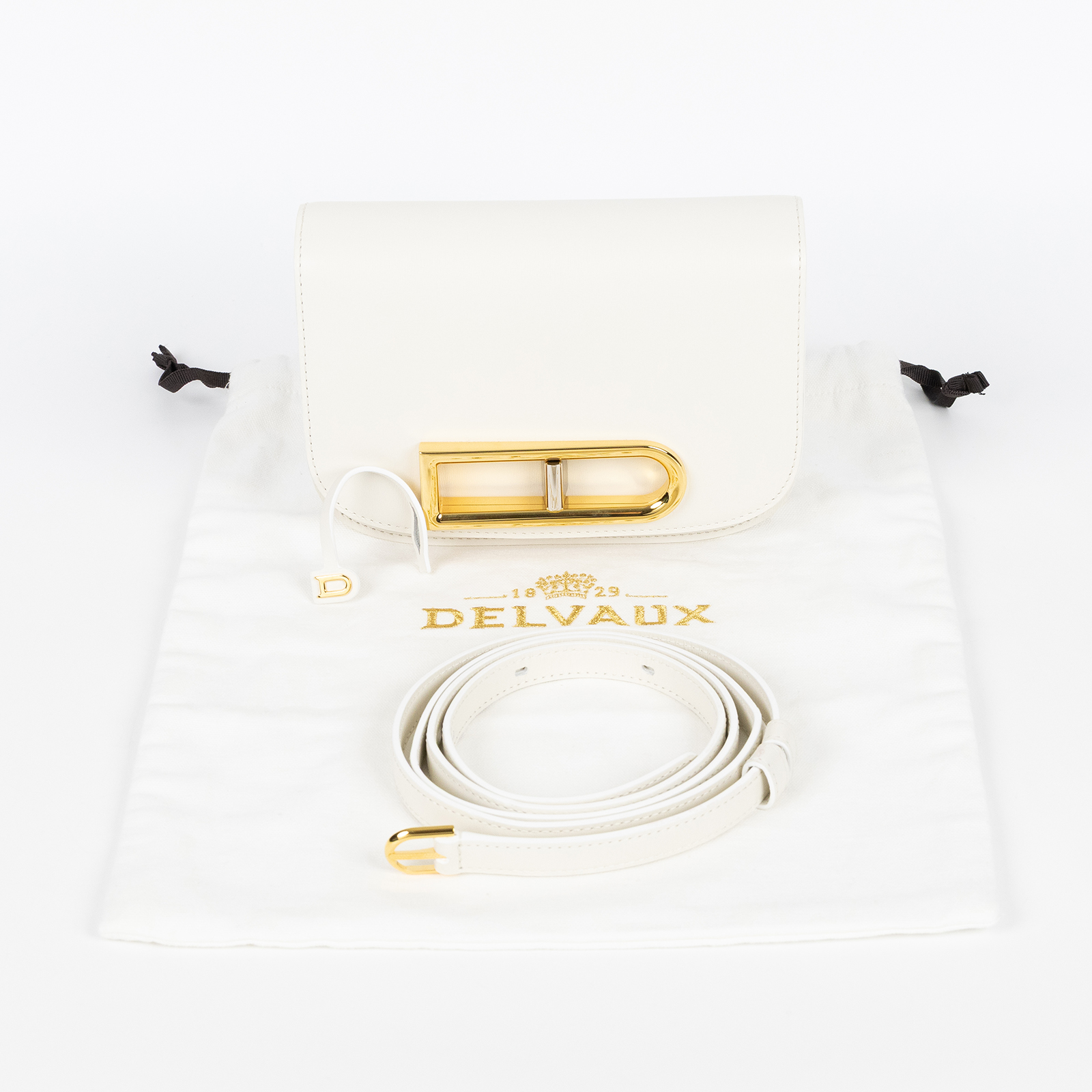 德爾沃 DELVAUX  Lingot Alpina 斜背包 AA0596BKN040JDG 白LINGOT PM 防塵袋