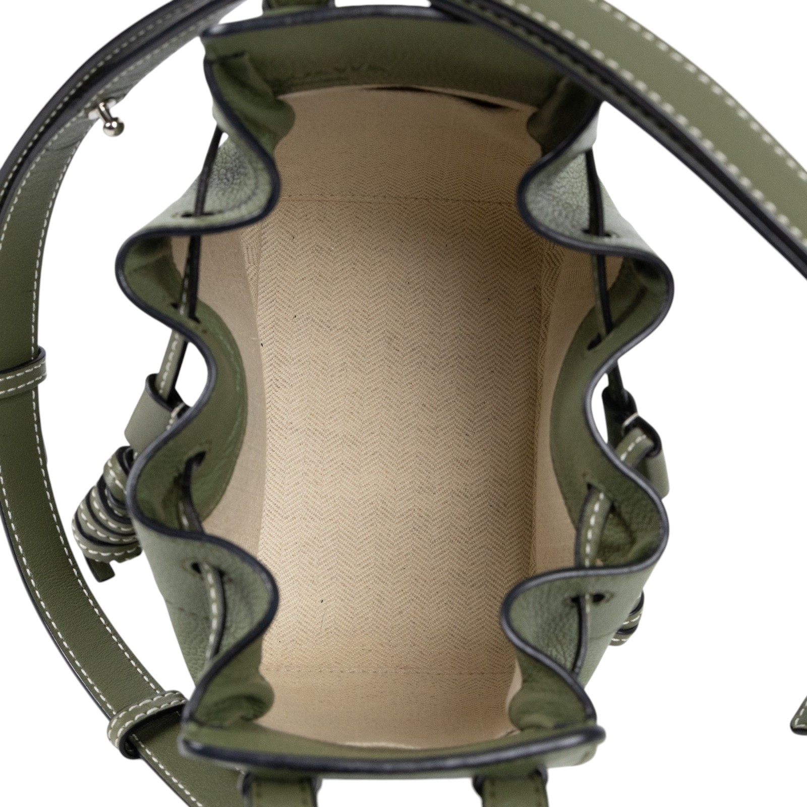 羅意威 LOEWE Mini Hammock drawstring 束口 迷你 小牛皮 肩背 吊床包 314.30.V07 綠MINI HAMMOCK 無附屬品