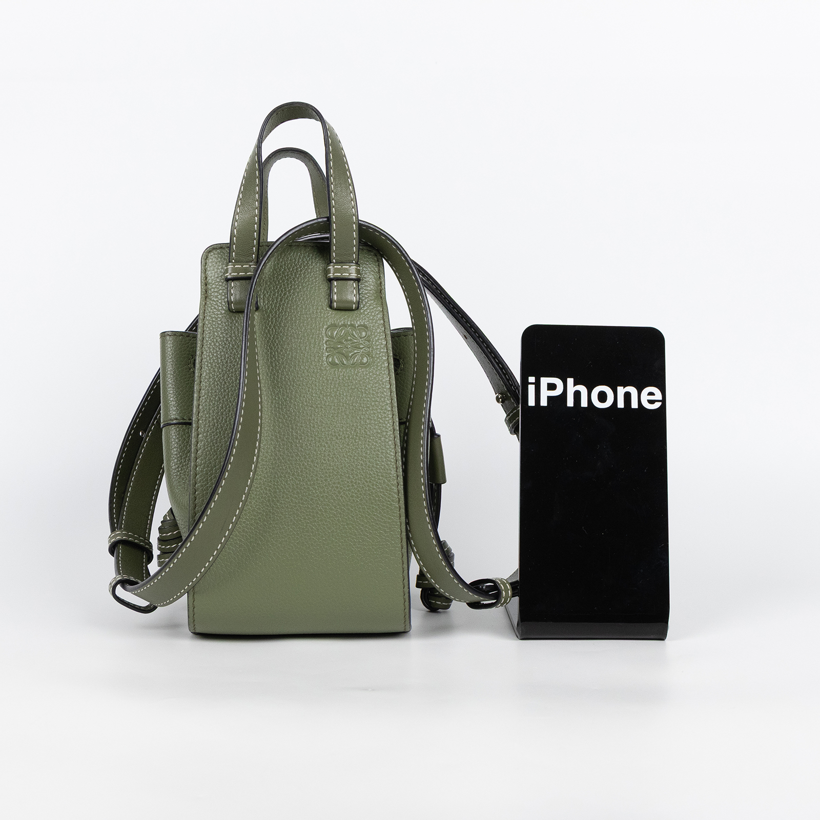 羅意威 LOEWE Mini Hammock drawstring 束口 迷你 小牛皮 肩背 吊床包 314.30.V07 綠MINI HAMMOCK 無附屬品