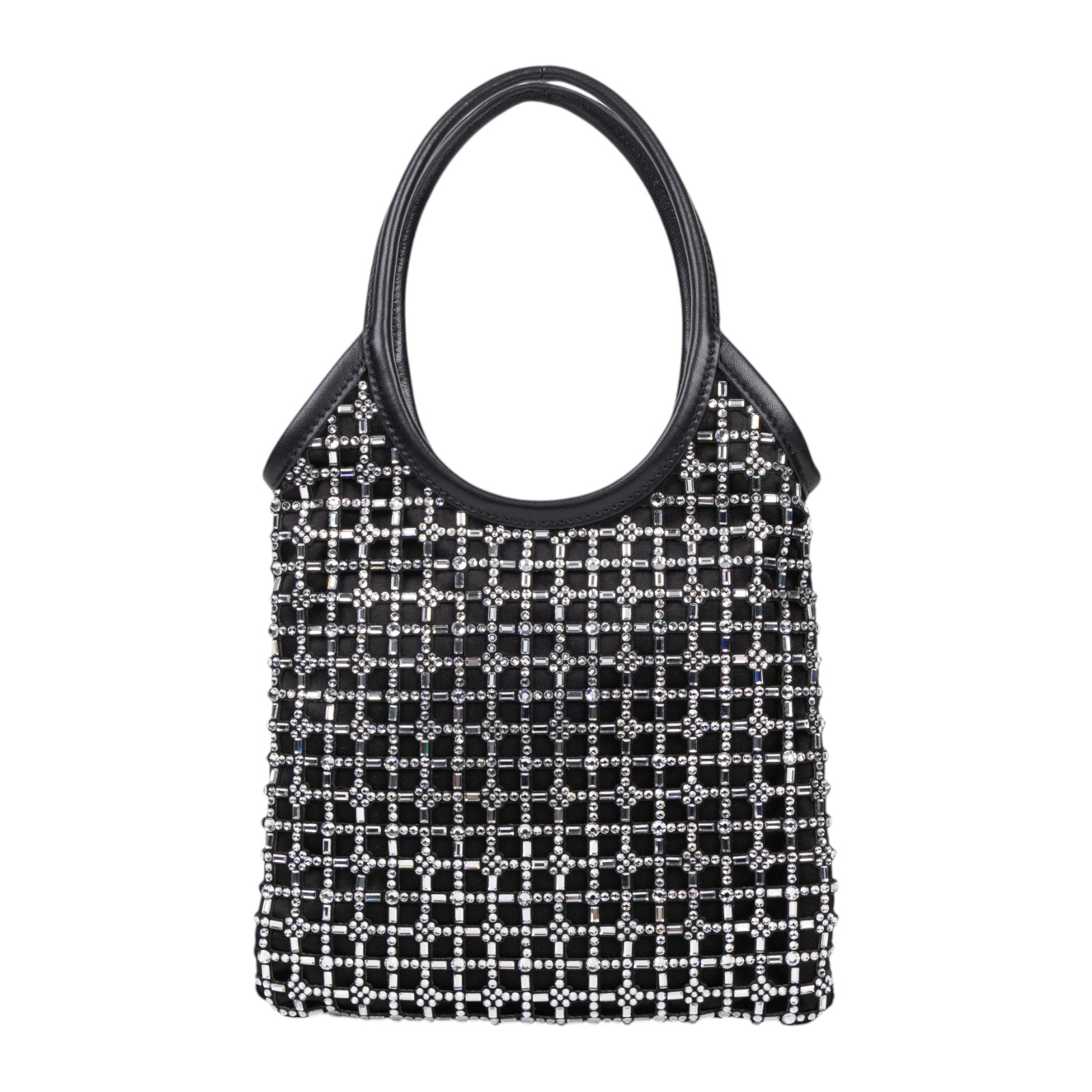 繆繆 MIU MIU Ivy 帆布手袋 迷你 5BA281_2F7L 黑緞面水鑽IVY 防塵袋