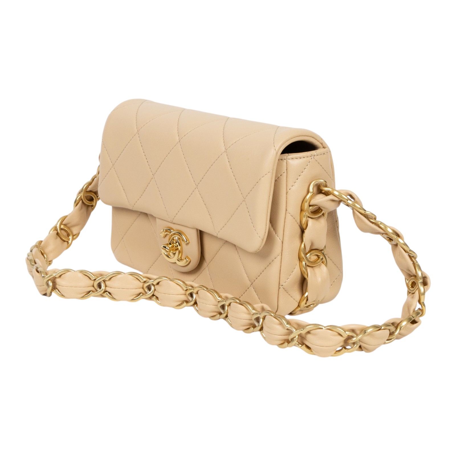 香奈兒 CHANEL 肩背 口蓋包 AS5174 B18293 晶片款 奶茶肩背包 原廠盒子/防塵袋/購買證明