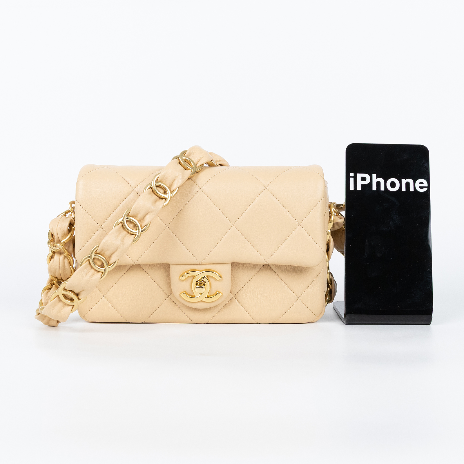 香奈兒 CHANEL 肩背 口蓋包 AS5174 B18293 晶片款 奶茶肩背包 原廠盒子/防塵袋/購買證明