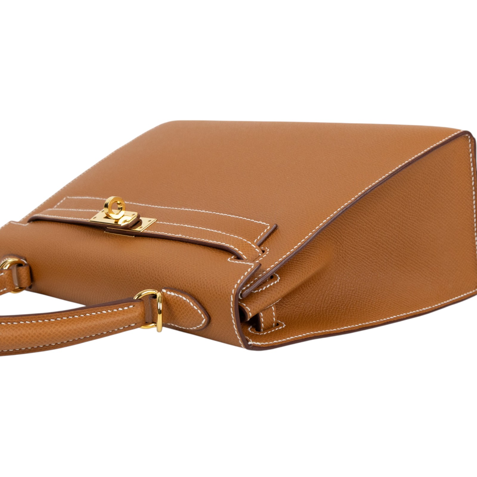 愛馬仕 Hermes Kelly Bag 凱莉包 25 KL25 UMA542DE U刻金棕金KELLY25 EPSOM 防塵袋/鎖組/背帶