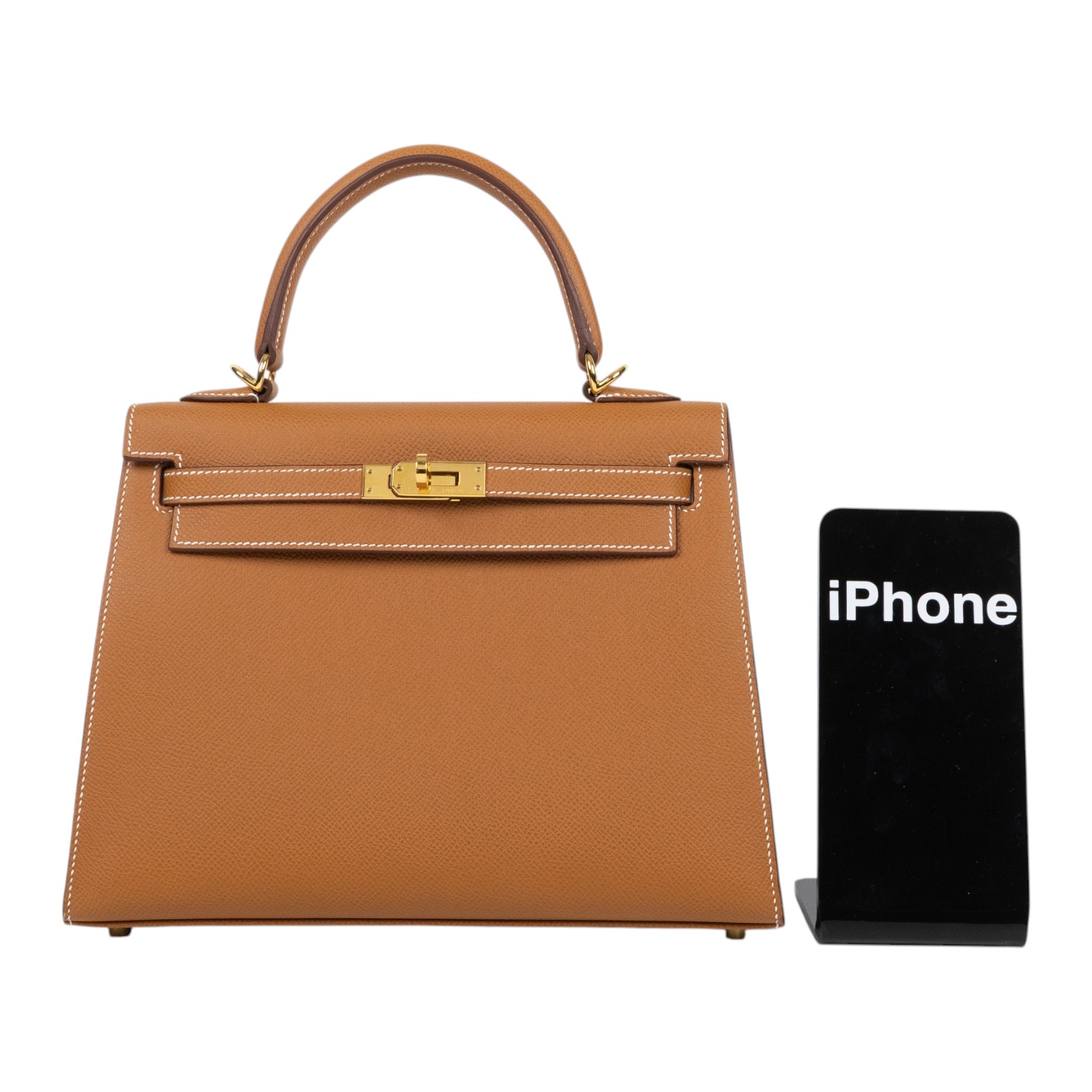 愛馬仕 Hermes Kelly Bag 凱莉包 25 KL25 UMA542DE U刻金棕金KELLY25 EPSOM 防塵袋/鎖組/背帶