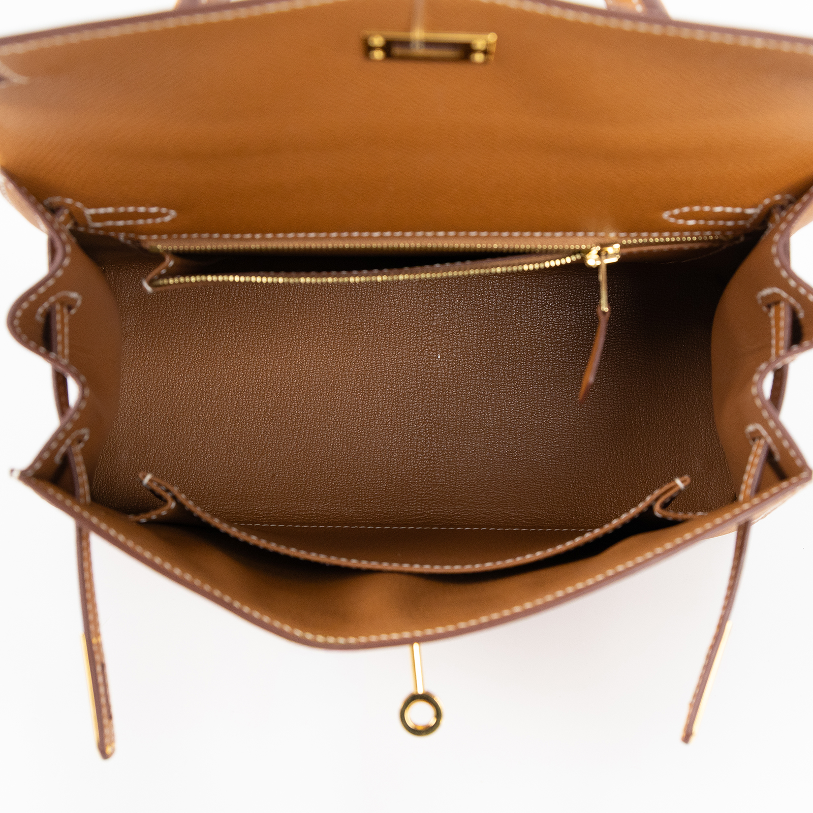 愛馬仕 Hermes Kelly Bag 凱莉包 25 KL25 UMA542DE U刻金棕金KELLY25 EPSOM 防塵袋/鎖組/背帶