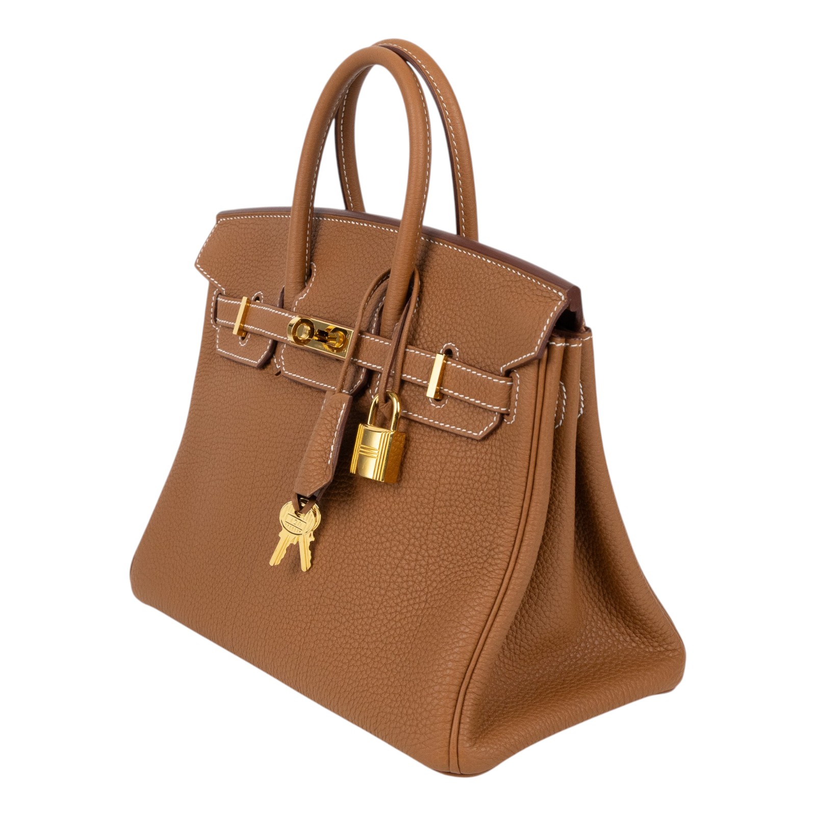 愛馬仕 Hermes Birkin Bag 柏金包 25 BK25 WPY524NF W刻金棕BIRKIN TOGO 防塵袋/鎖組