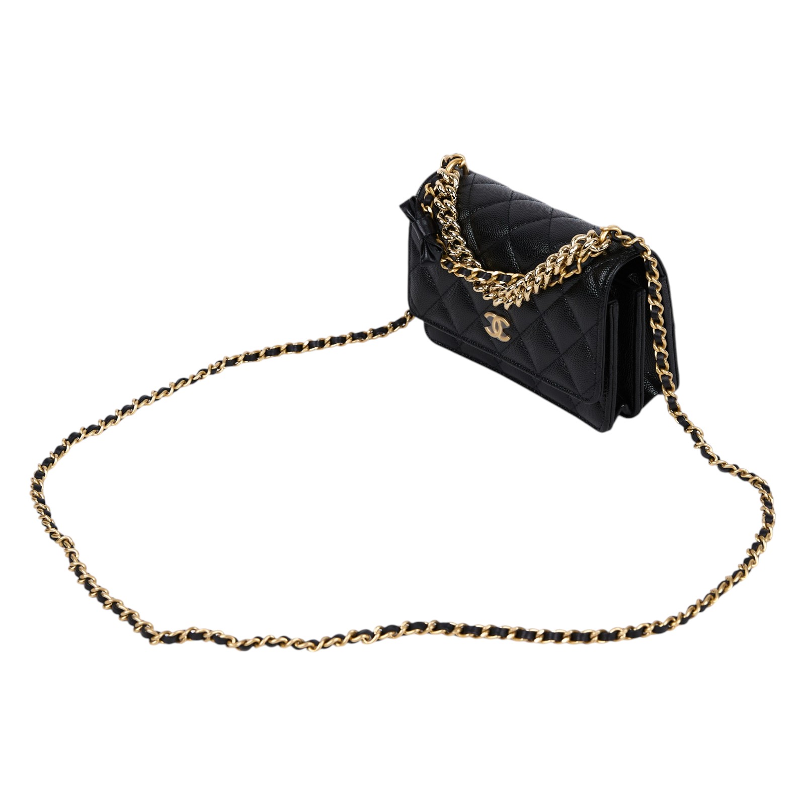 香奈兒 CHANEL 24S WOC 斜背包 肩背包 AP3926 晶片款 黑荔枝風琴包 原廠盒子/防塵袋