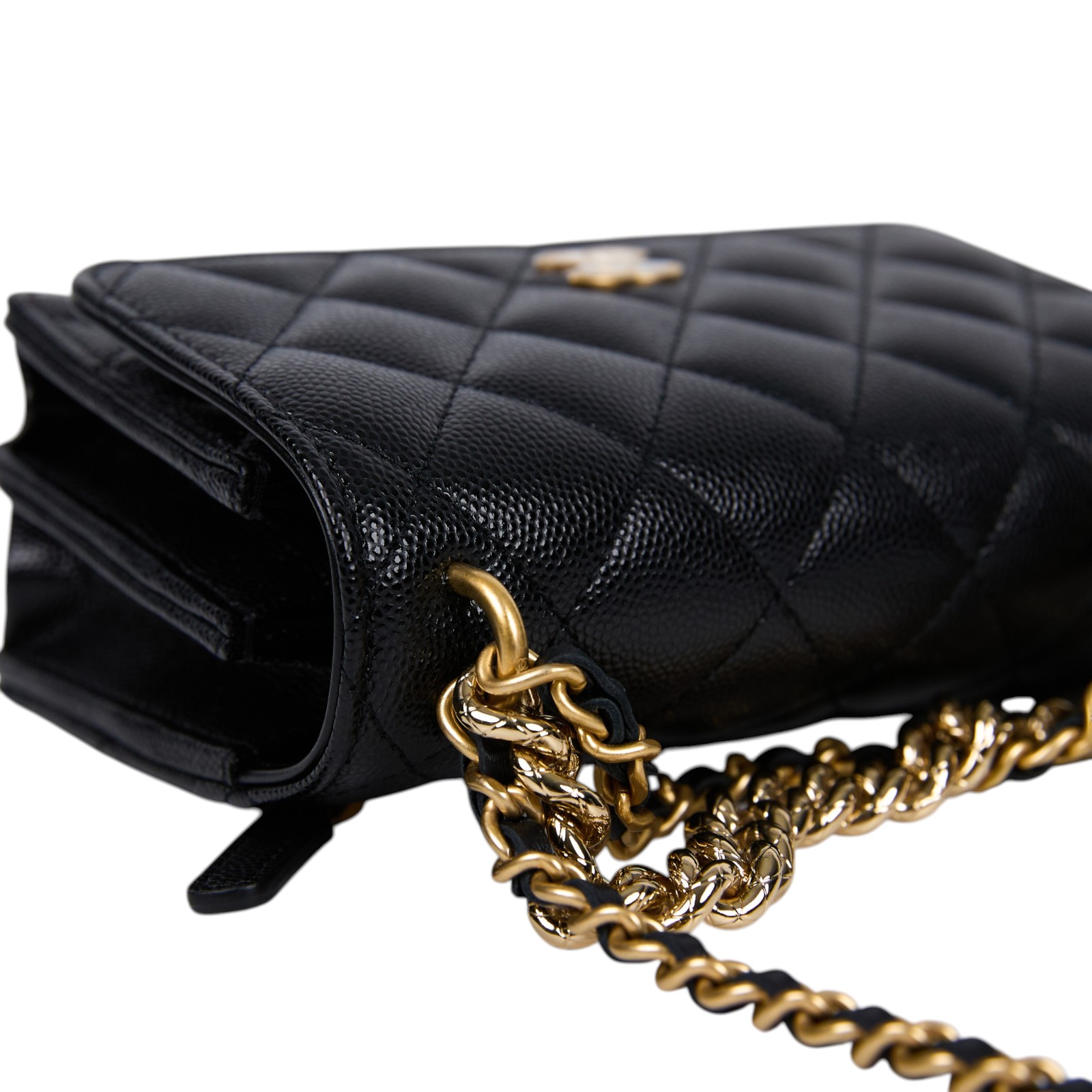 香奈兒 CHANEL 24S WOC 斜背包 肩背包 AP3926 晶片款 黑荔枝風琴包 原廠盒子/防塵袋