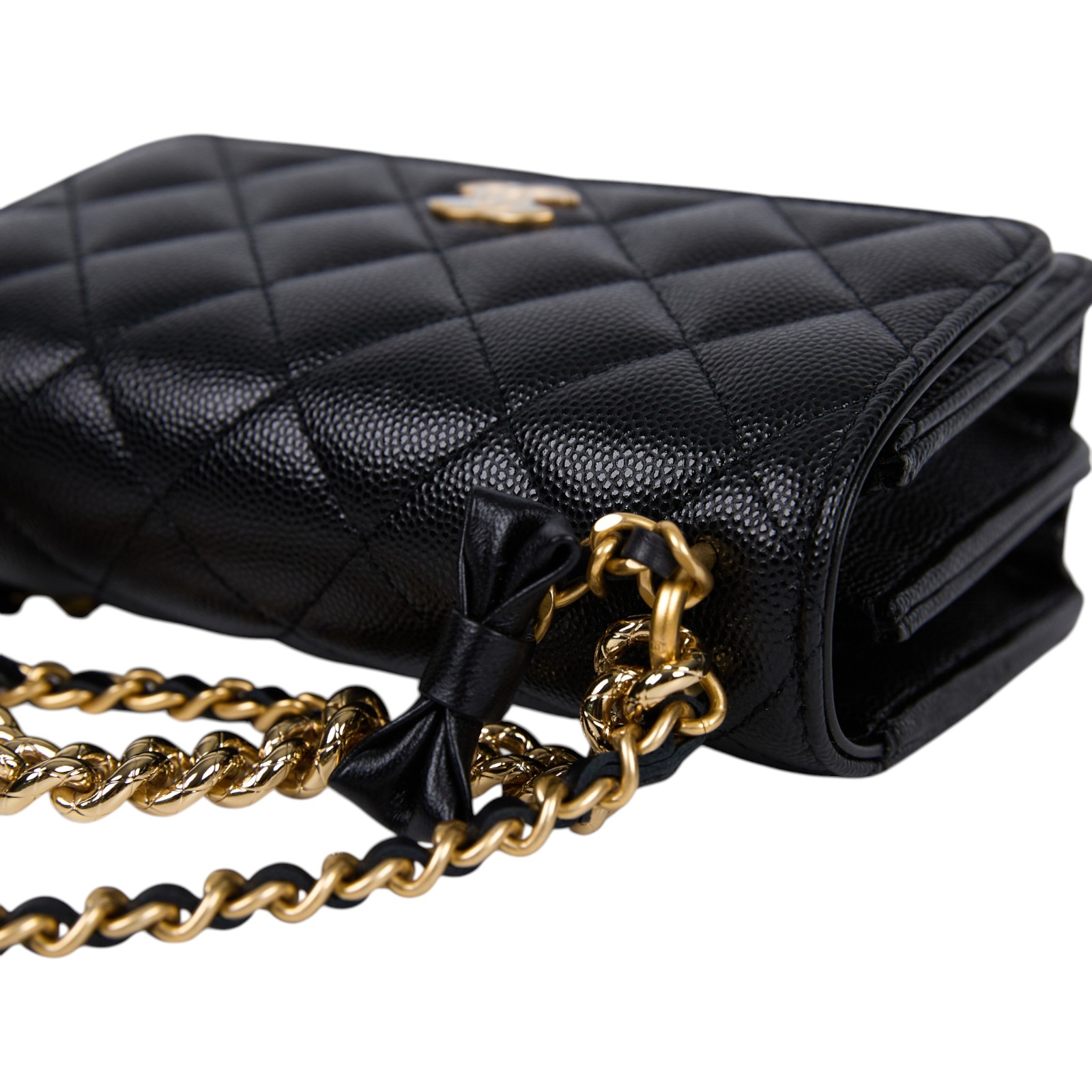 香奈兒 CHANEL 24S WOC 斜背包 肩背包 AP3926 晶片款 黑荔枝風琴包 原廠盒子/防塵袋