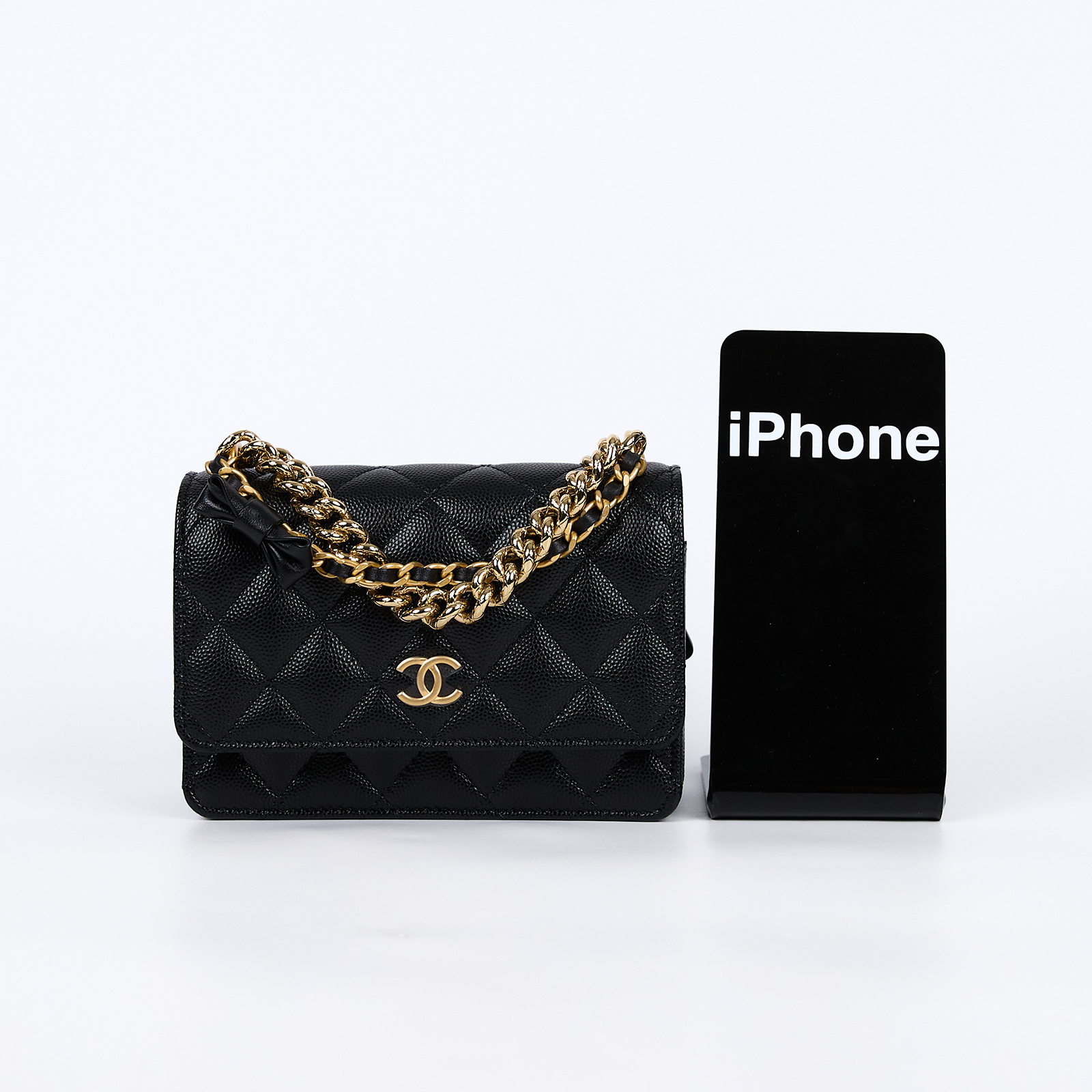 香奈兒 CHANEL 24S WOC 斜背包 肩背包 AP3926 晶片款 黑荔枝風琴包 原廠盒子/防塵袋