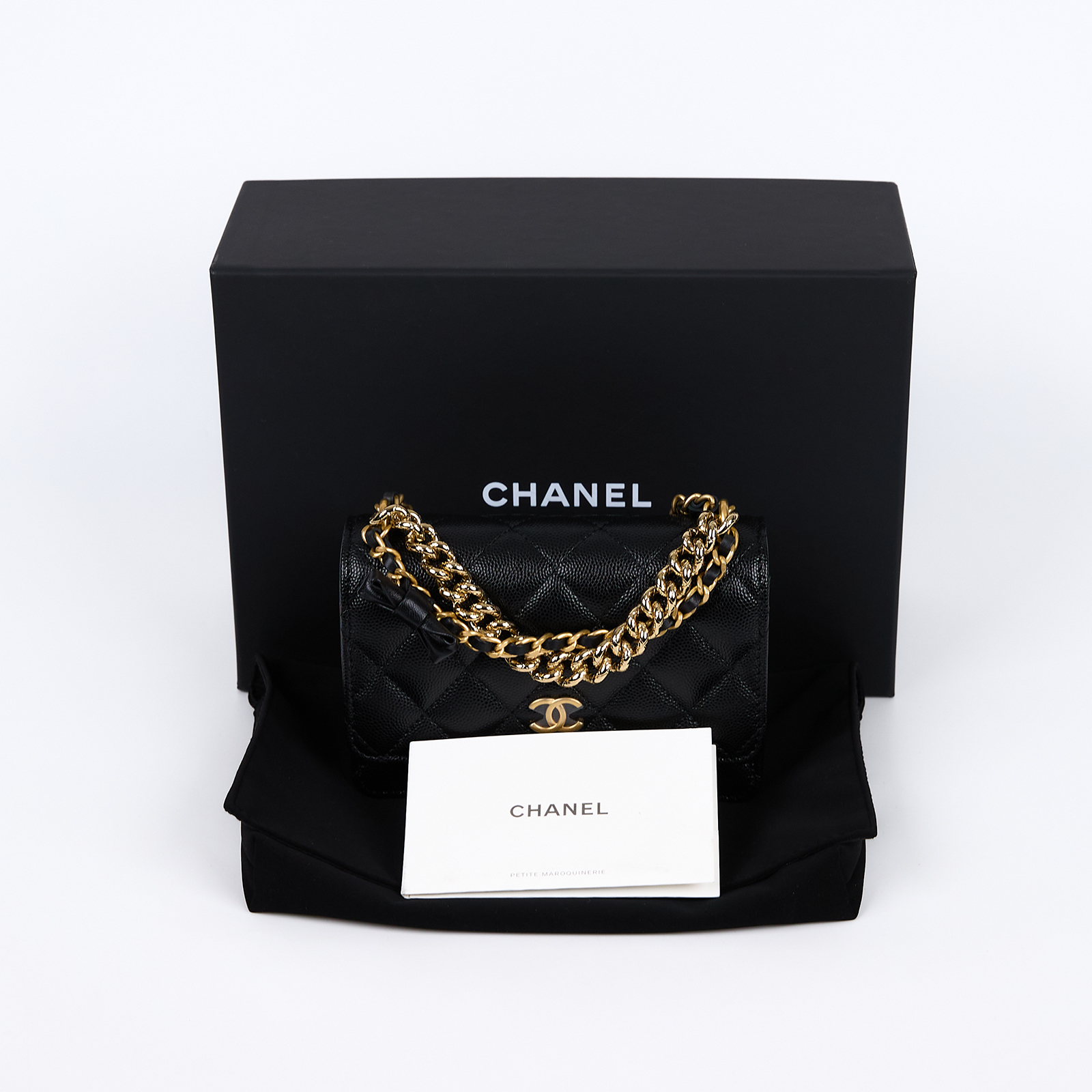 香奈兒 CHANEL 24S WOC 斜背包 肩背包 AP3926 晶片款 黑荔枝風琴包 原廠盒子/防塵袋