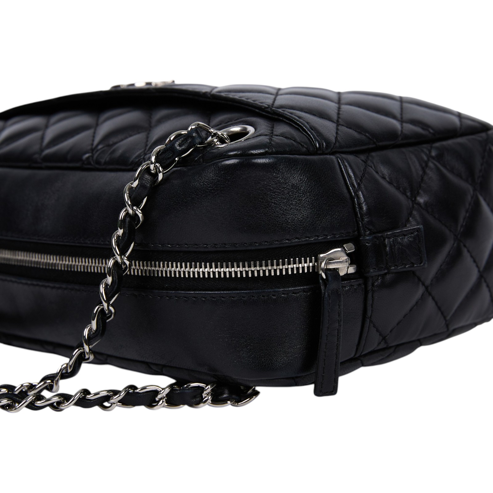 香奈兒 CHANEL Matelasse 肩背包  12開黑銀羊肩背包 防塵袋/保證卡