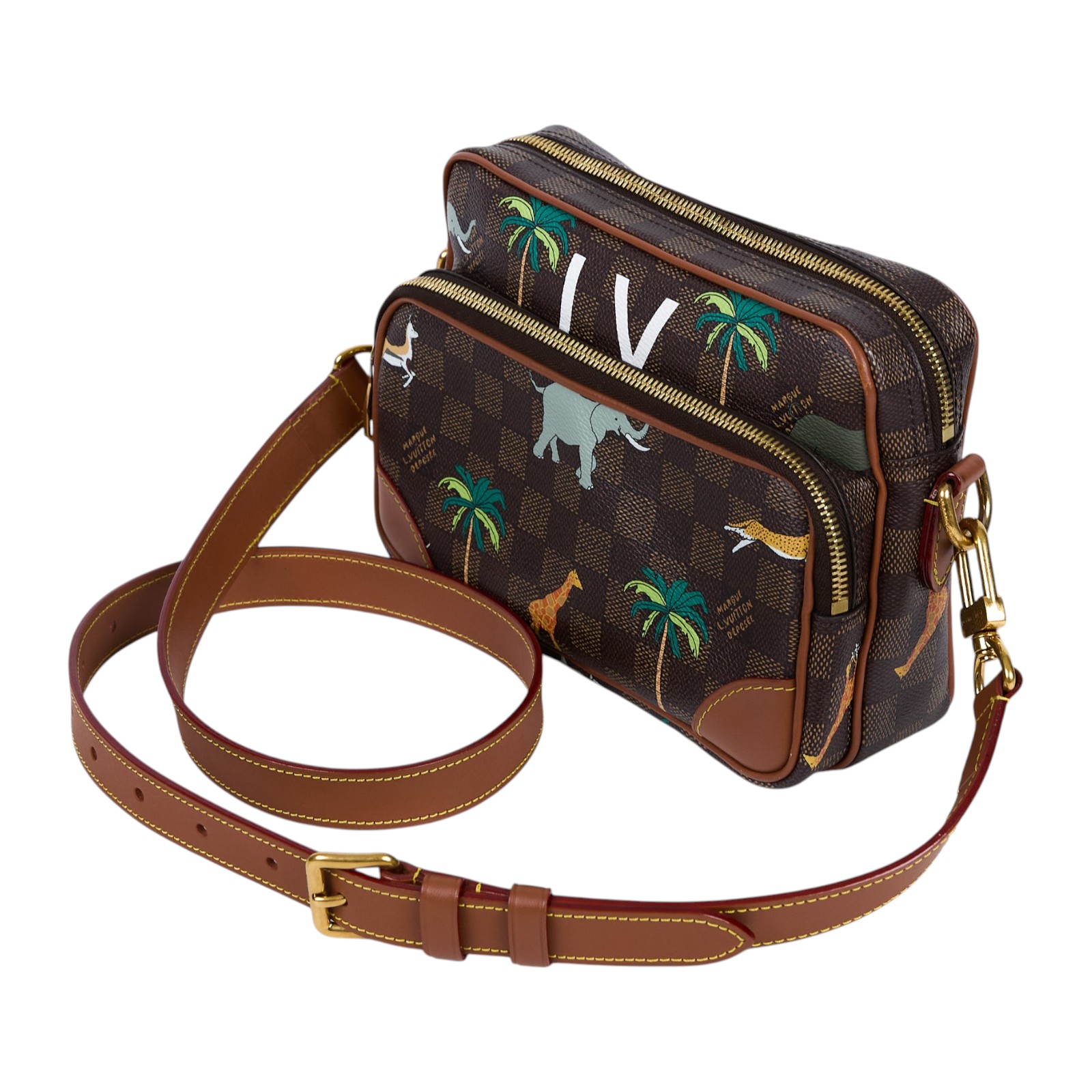 路易威登 LOUIS VUITTON Nil x The Darjeeling Limited 肩背包 斜背包 N40863 晶片款  防塵袋/背帶