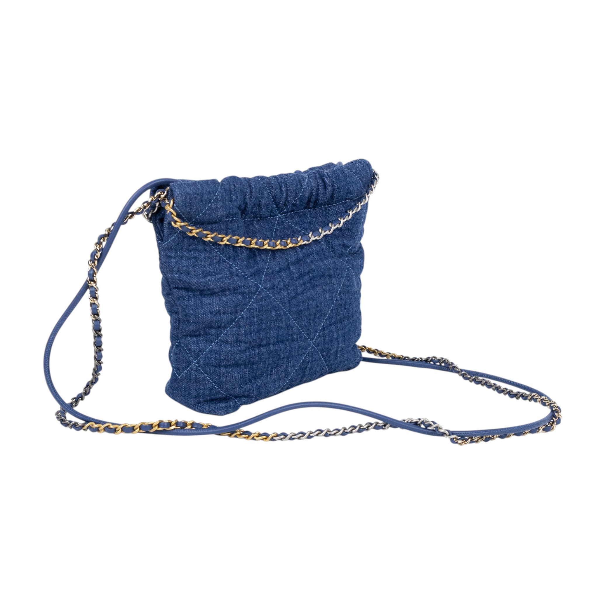 香奈兒 CHANEL 22 迷你 束口包 AS3980 B20818 晶片款 丹寧22包 MINI 新版 原廠盒子/防塵袋/背帶/購買證明影本