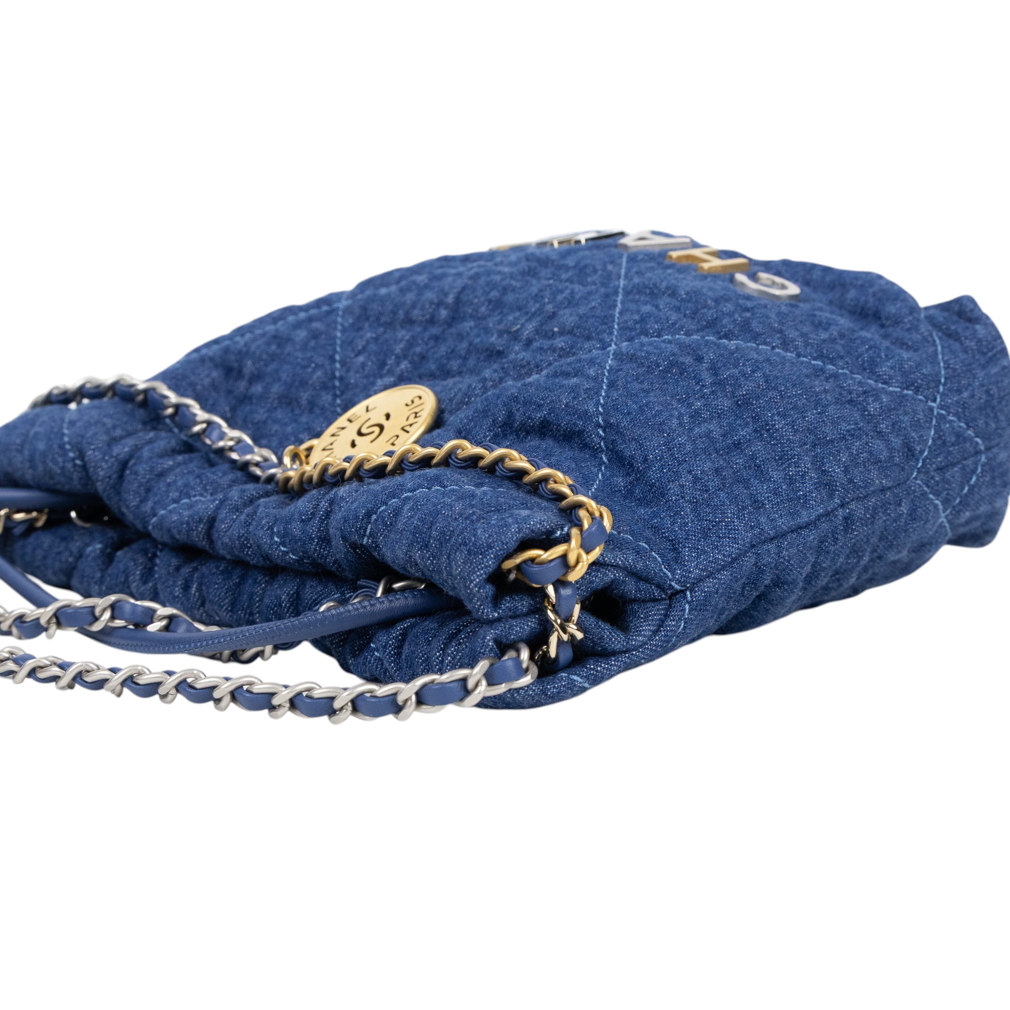 香奈兒 CHANEL 22 迷你 束口包 AS3980 B20818 晶片款 丹寧22包 MINI 新版 原廠盒子/防塵袋/背帶/購買證明影本