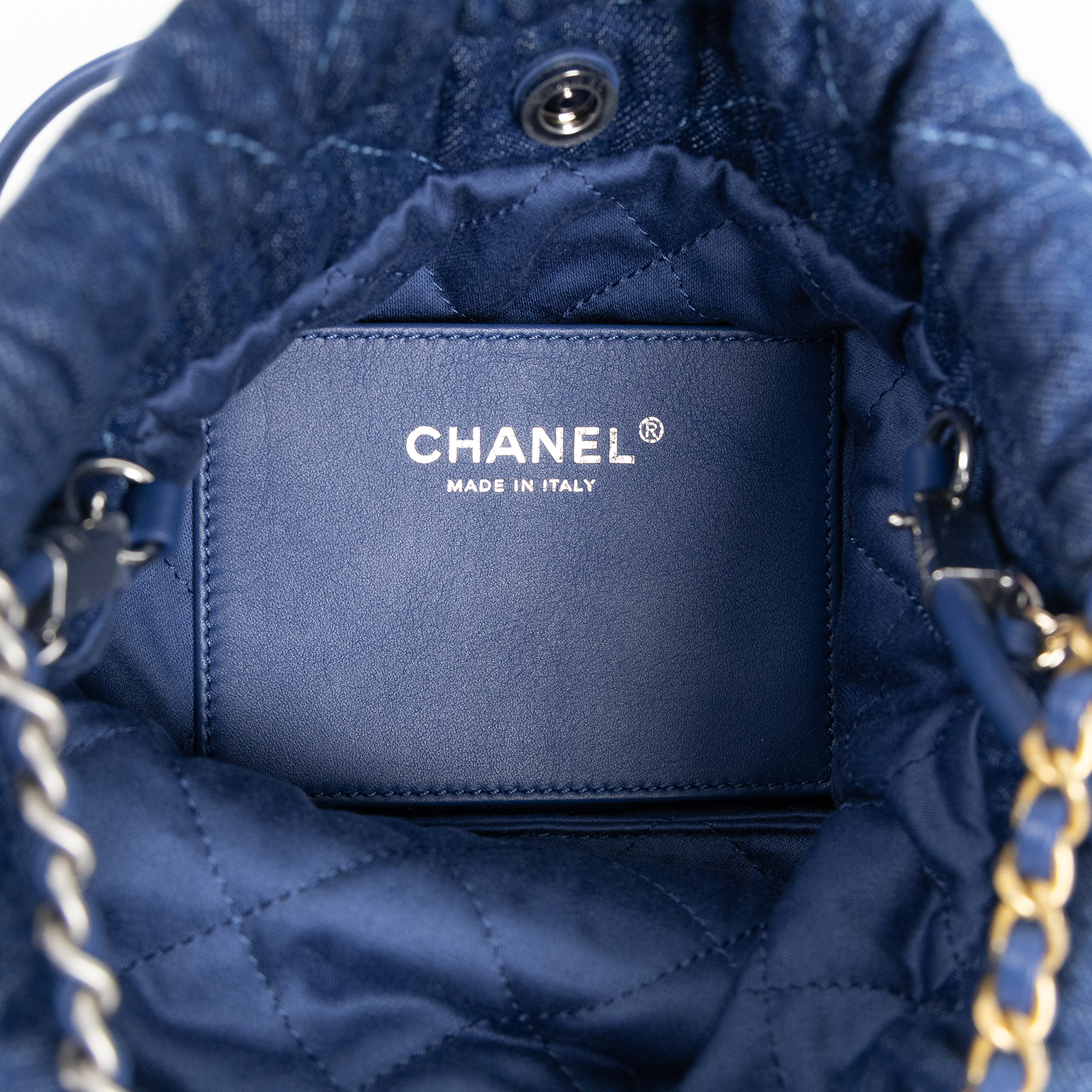 香奈兒 CHANEL 22 迷你 束口包 AS3980 B20818 晶片款 丹寧22包 MINI 新版 原廠盒子/防塵袋/背帶/購買證明影本