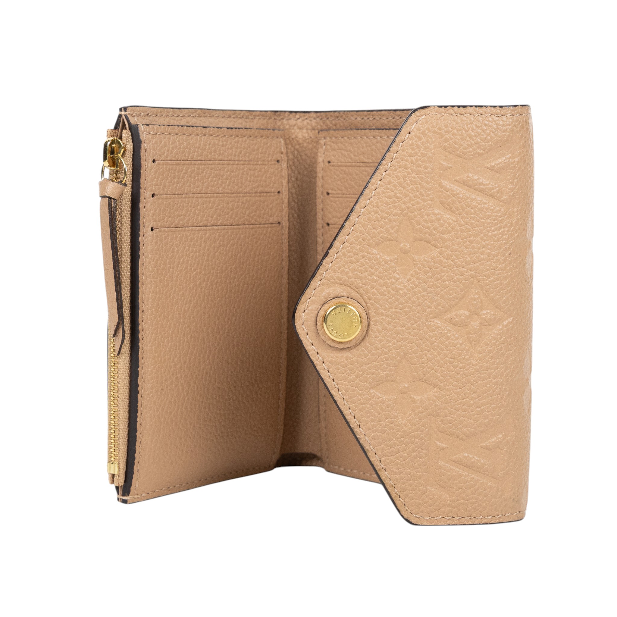 路易威登 LOUIS VUITTON Victorine 錢包 短夾 M62305 奶茶壓紋短夾 無附屬品