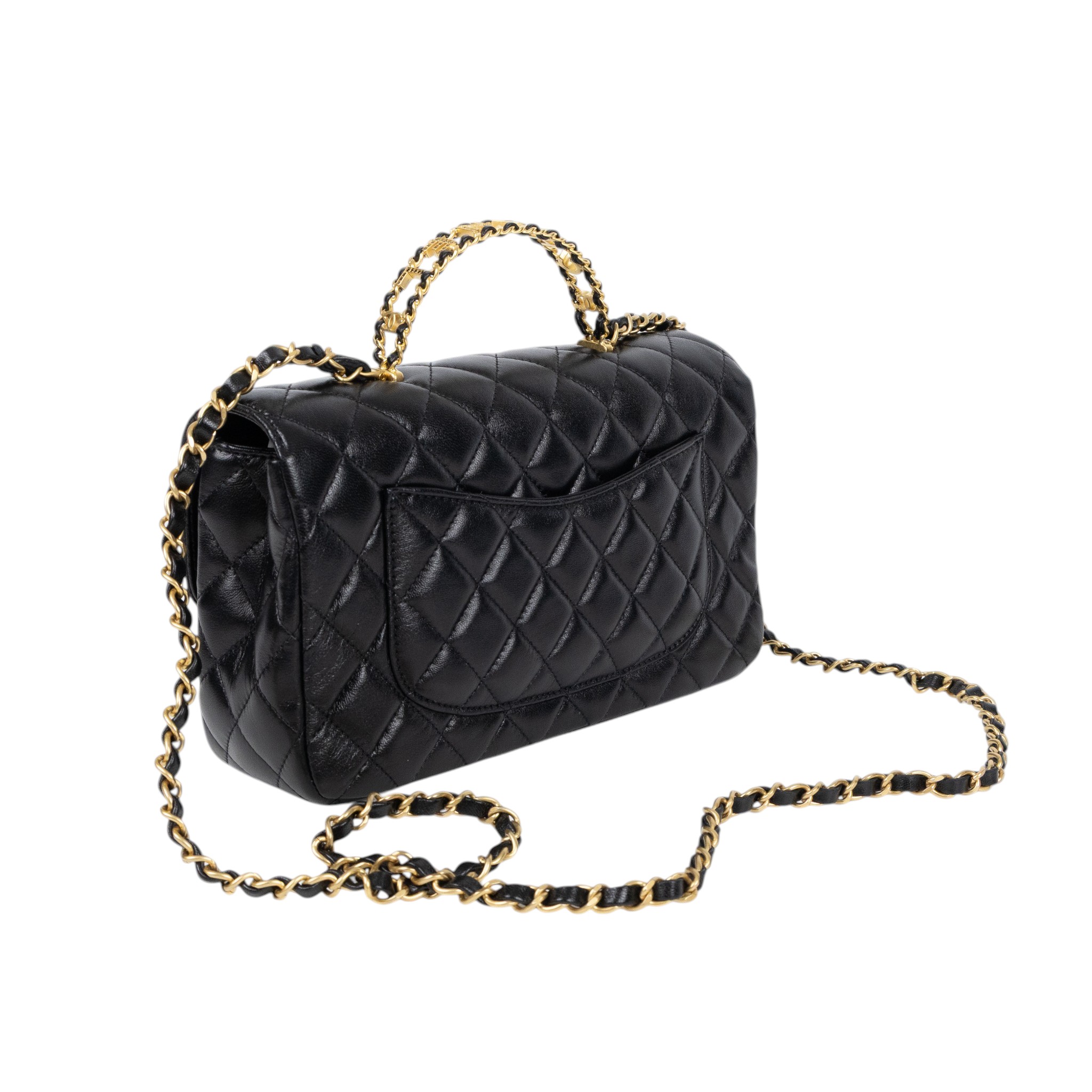 香奈兒 CHANEL COCO Handle 手提包 口蓋包 肩背包 斜背包 AS4530 晶片款 黑羊手提包 原廠盒子/防塵袋