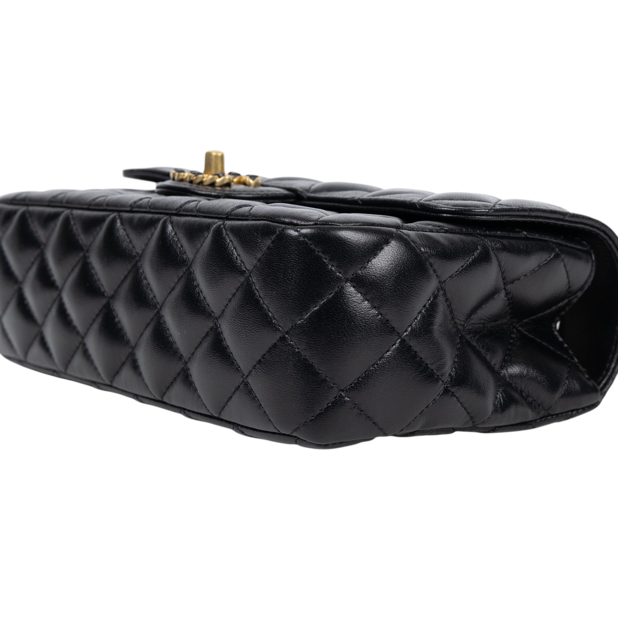 香奈兒 CHANEL COCO Handle 手提包 口蓋包 肩背包 斜背包 AS4530 晶片款 黑羊手提包 原廠盒子/防塵袋