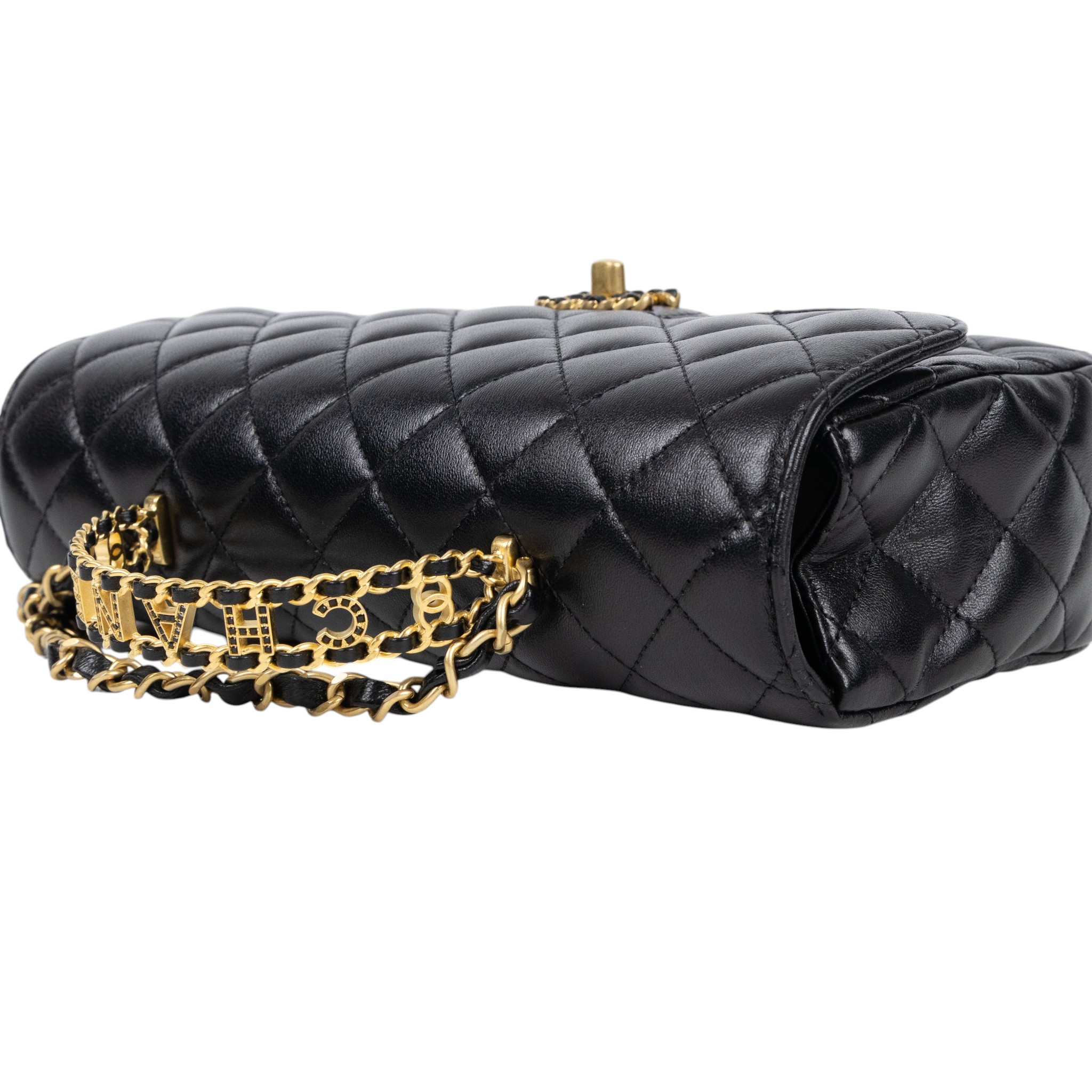 香奈兒 CHANEL COCO Handle 手提包 口蓋包 肩背包 斜背包 AS4530 晶片款 黑羊手提包 原廠盒子/防塵袋