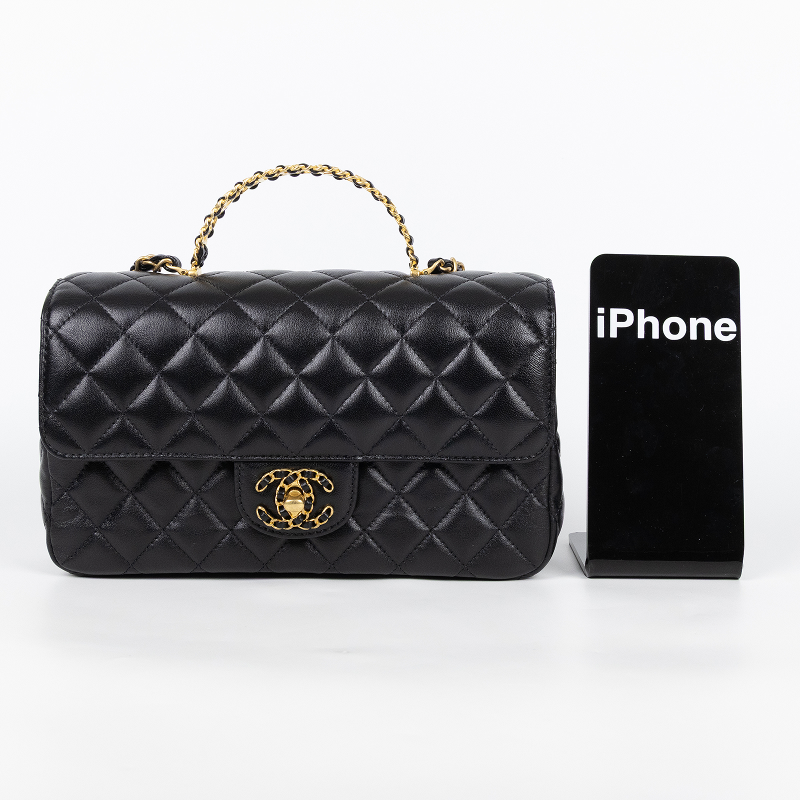 香奈兒 CHANEL COCO Handle 手提包 口蓋包 肩背包 斜背包 AS4530 晶片款 黑羊手提包 原廠盒子/防塵袋