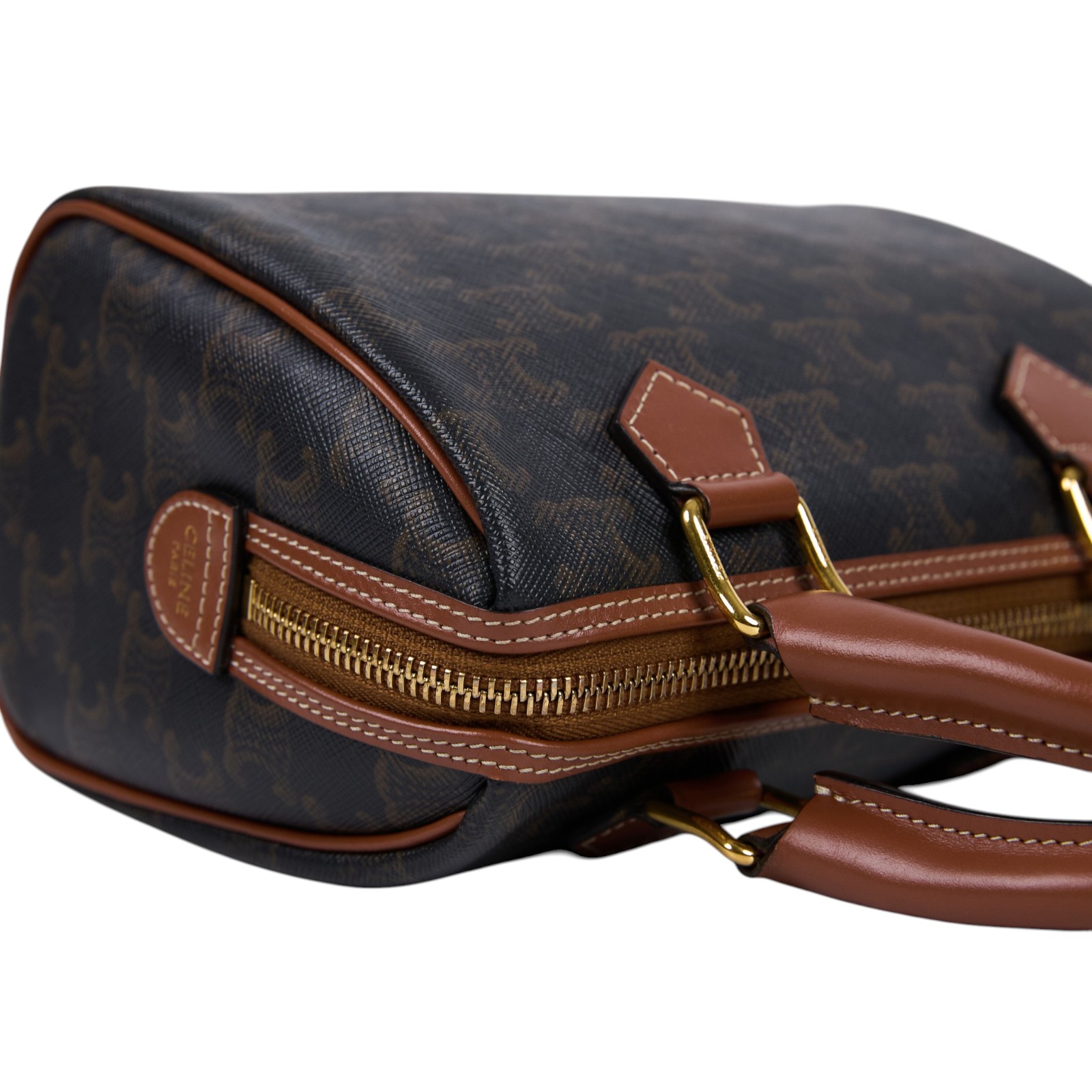 思琳 CELINE 標誌印花 波士頓包 小型 113772CAS 棕凱旋波士頓包 小號 背帶