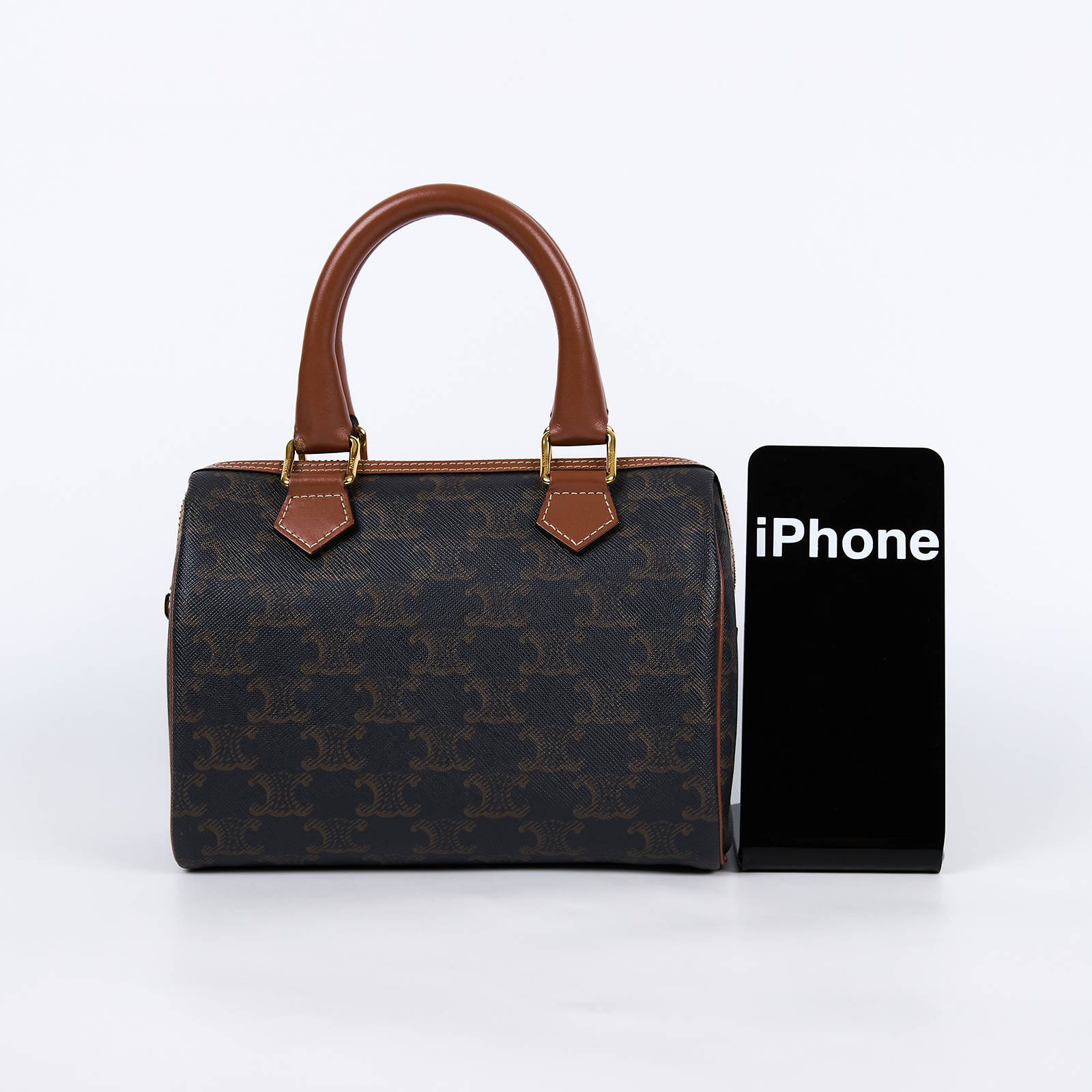 思琳 CELINE 標誌印花 波士頓包 小型 113772CAS 棕凱旋波士頓包 小號 背帶