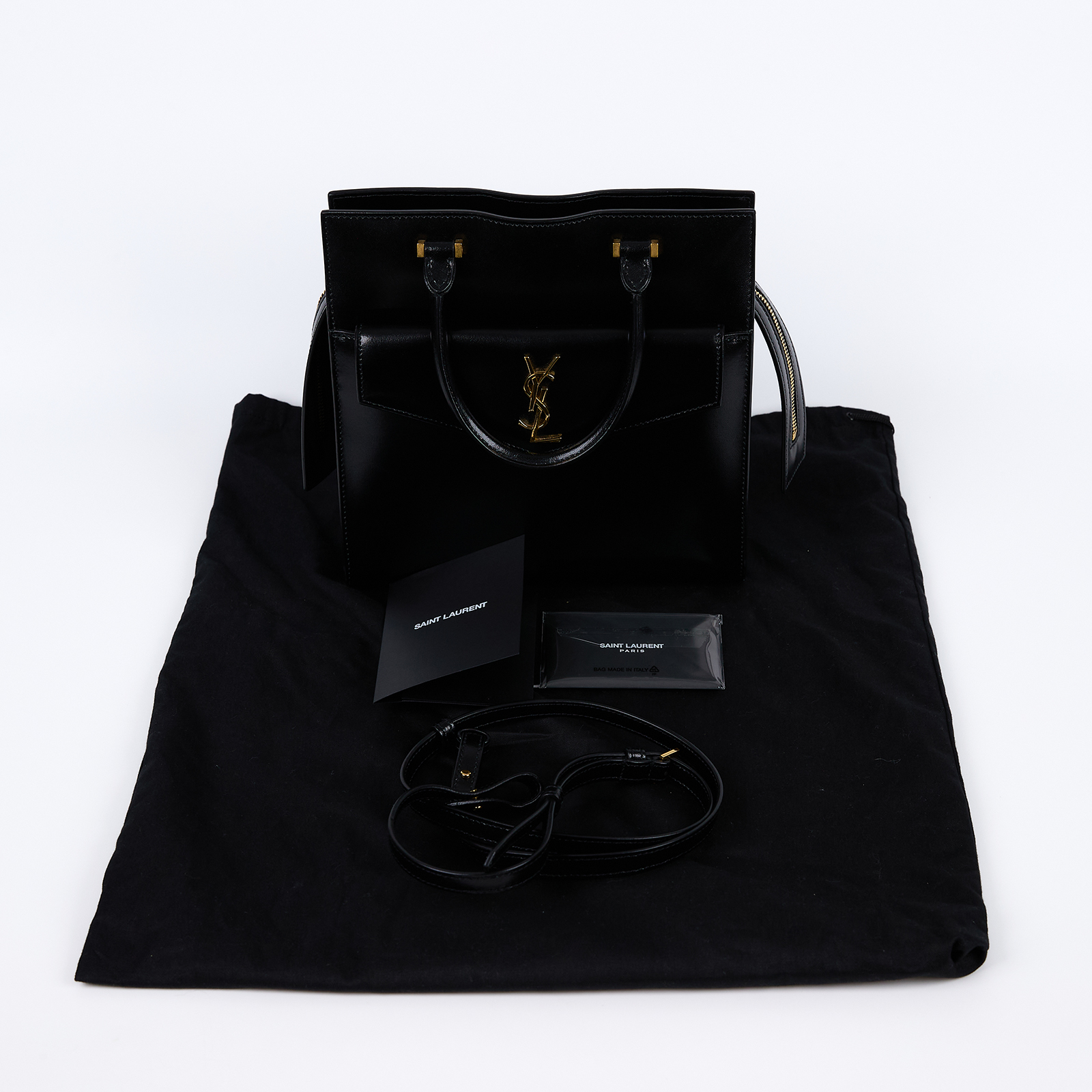 聖羅蘭 YSL SAINT LAURENT Uptown 小型 托特包 56120303P0J 黑金UPTOWN 小號 防塵袋