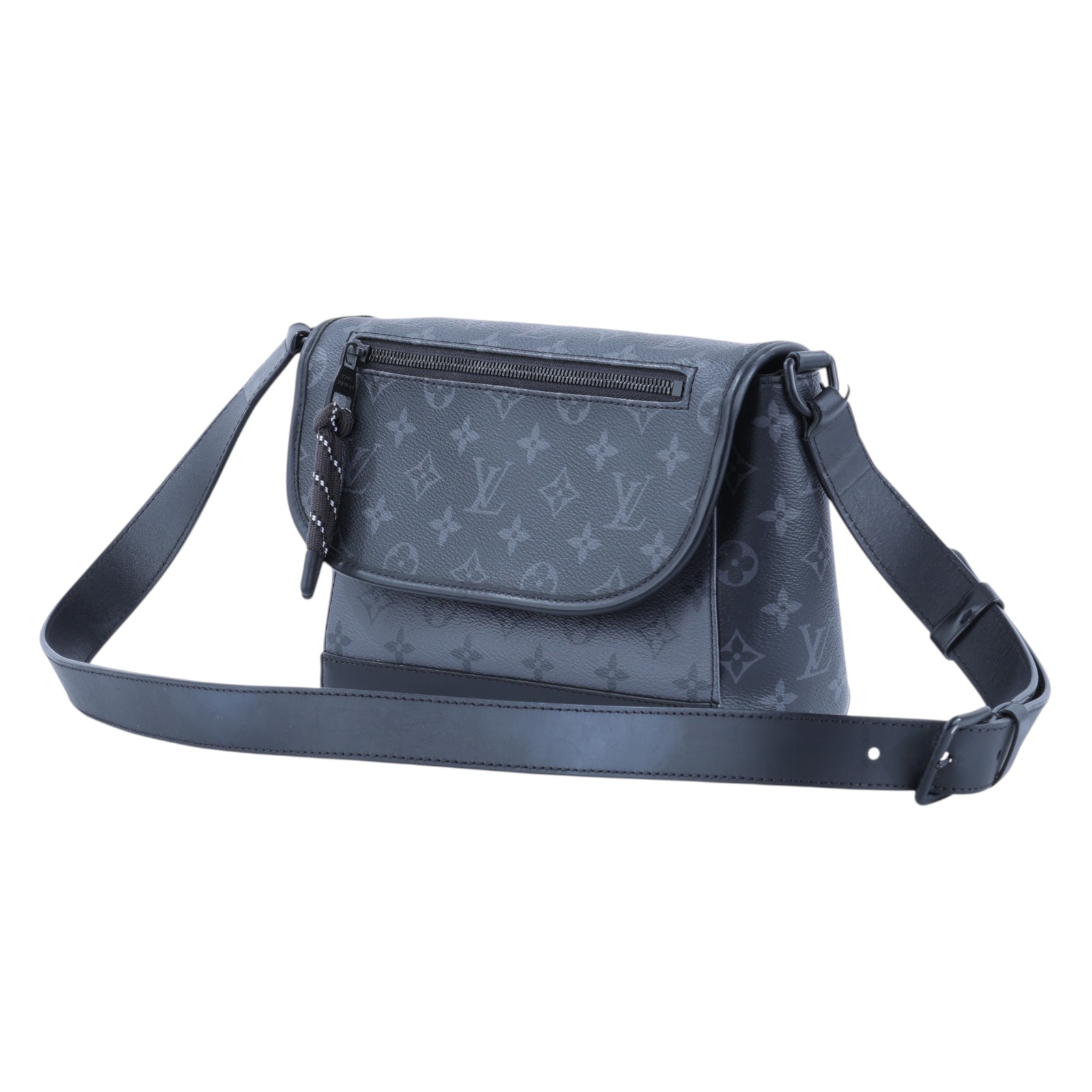 路易威登 LOUIS VUITTON Pulse Messenger 郵差包 斜背包 M12681 晶片款 黑原花PLUSE郵差包 原廠盒子/防塵袋