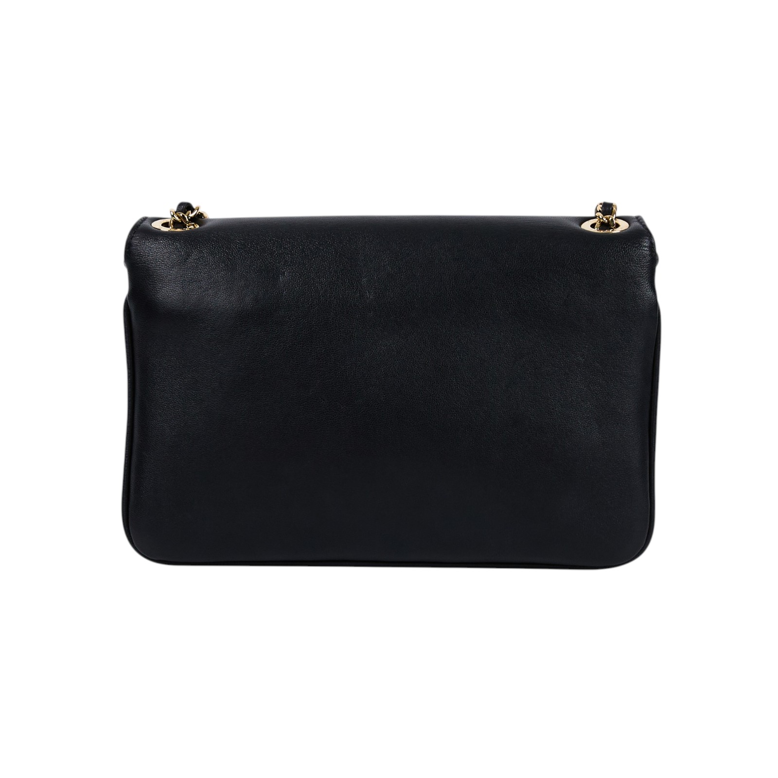 香奈兒 CHANEL Unchained 口蓋包  23開黑羊鍊條斜背包 保證卡