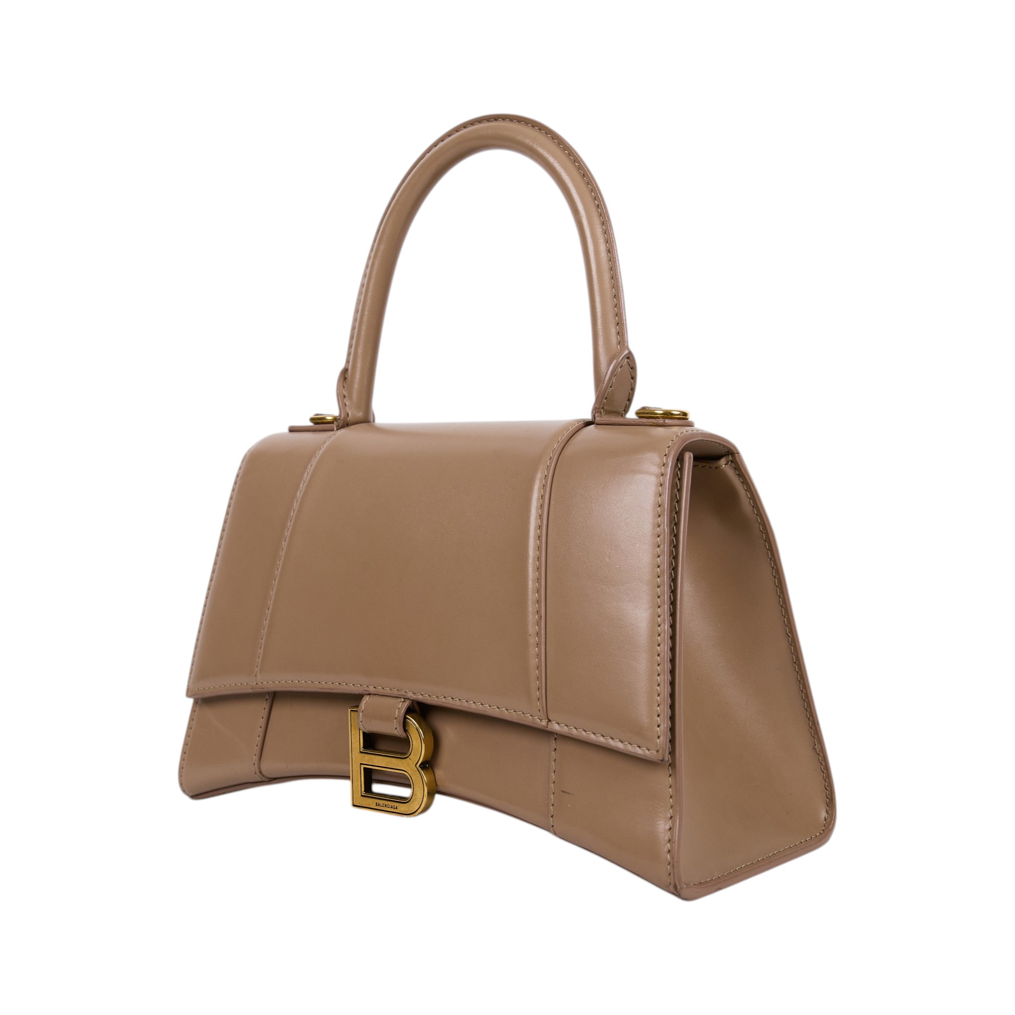 巴黎世家 BALENCIAGA Hourglass 手提包 小型 5935461QJ4M 奶茶沙漏包 背帶