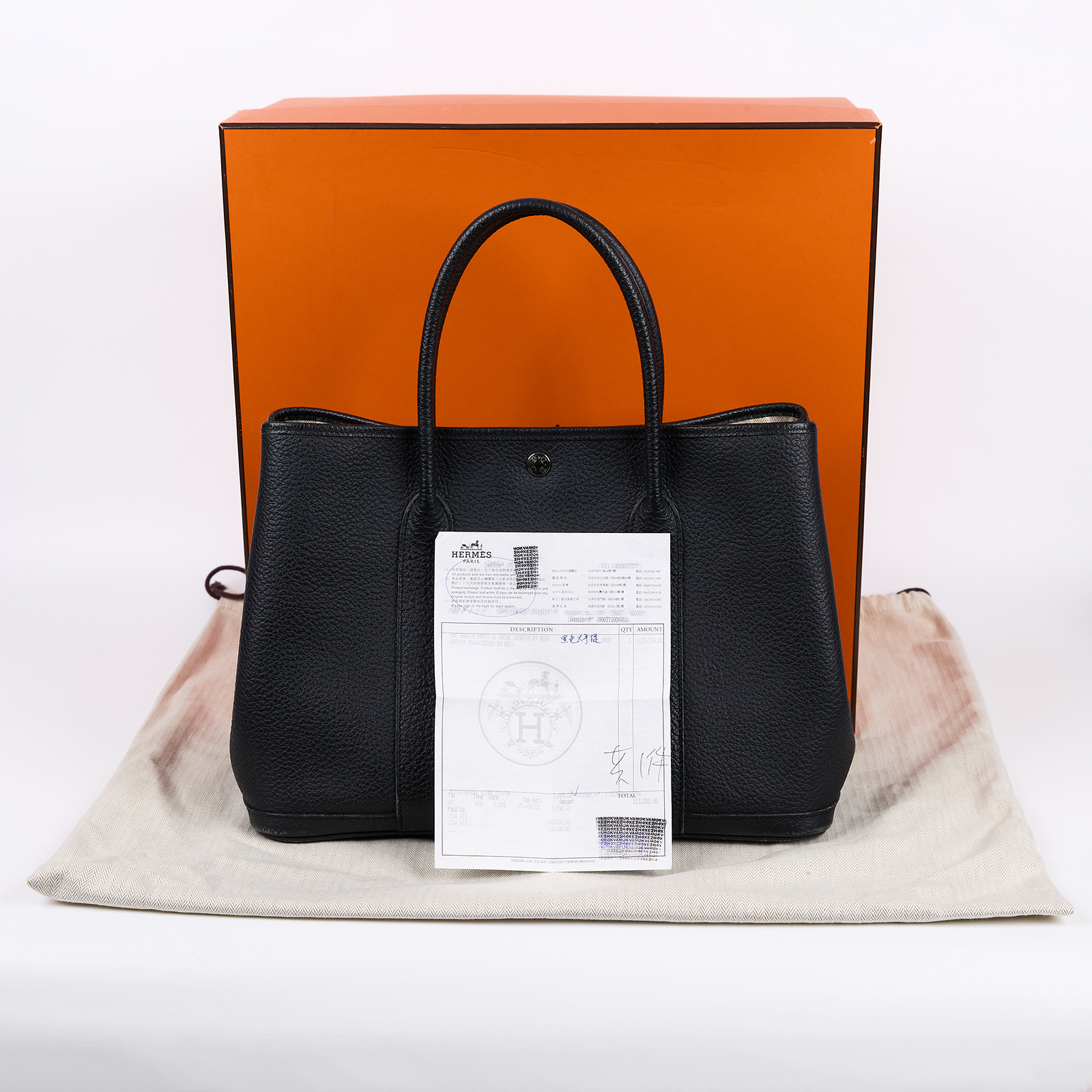 愛馬仕 Hermes Garden Party 花園派對包 36 銀色五金 黑色 H064423CK89 A刻 黑GP36 原廠盒子/防塵袋/購買證明