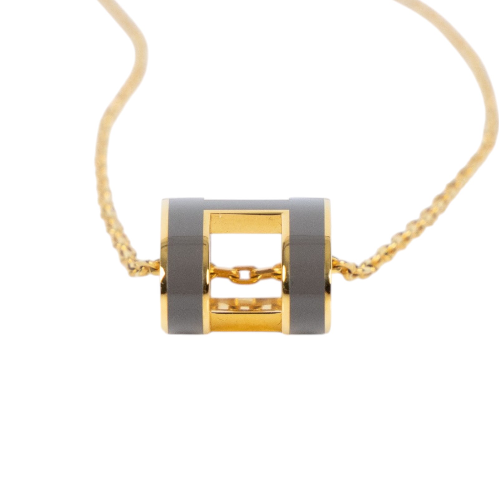 愛馬仕 Hermes Pop H 墜飾 POPHP ST0168 栗子灰POP H項鍊 原廠盒子/防塵袋