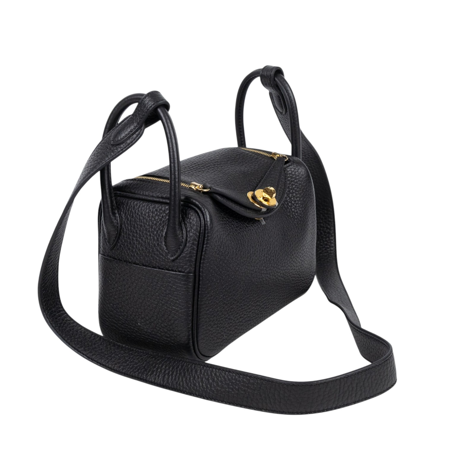 愛馬仕 Hermes Lindy 琳迪包 迷你 黑色 金色五金 H079086CC89 B H079086cc89 黑金LINDY MINI 防塵袋/購買證明