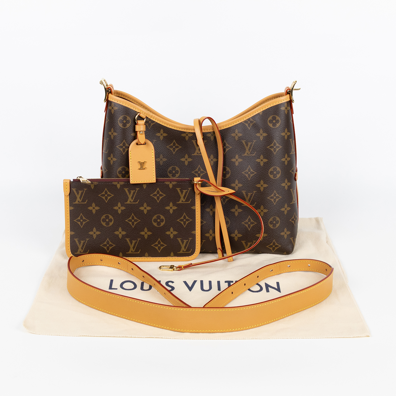 路易威登 LOUIS VUITTON CarryAll PM 原花 肩背包 M46203 晶片款 原花CARRYALL PM 原廠盒子/防塵袋/背帶/內袋