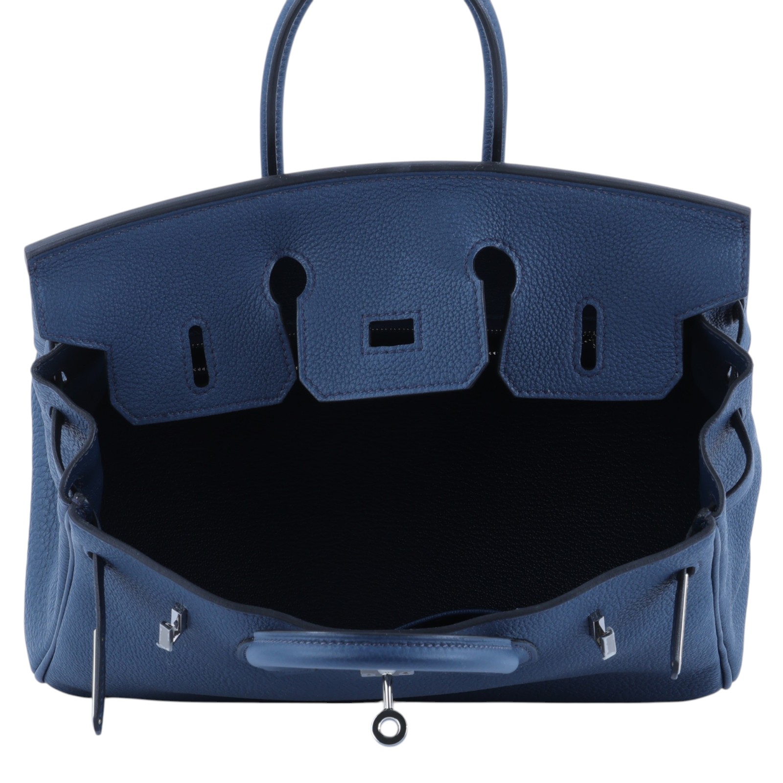 愛馬仕 Hermes Birkin Bag 柏金包 25 BK25 B 普魯士藍銀扣BIRKIN25 防塵袋/鎖組