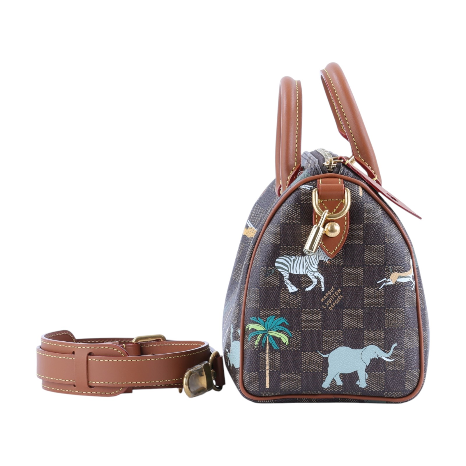 路易威登 LOUIS VUITTON Speedy 25 Bandoulière x The Darjeeling Limited 手提包 肩背包 N40857 晶片款  防塵袋/背帶/鎖組