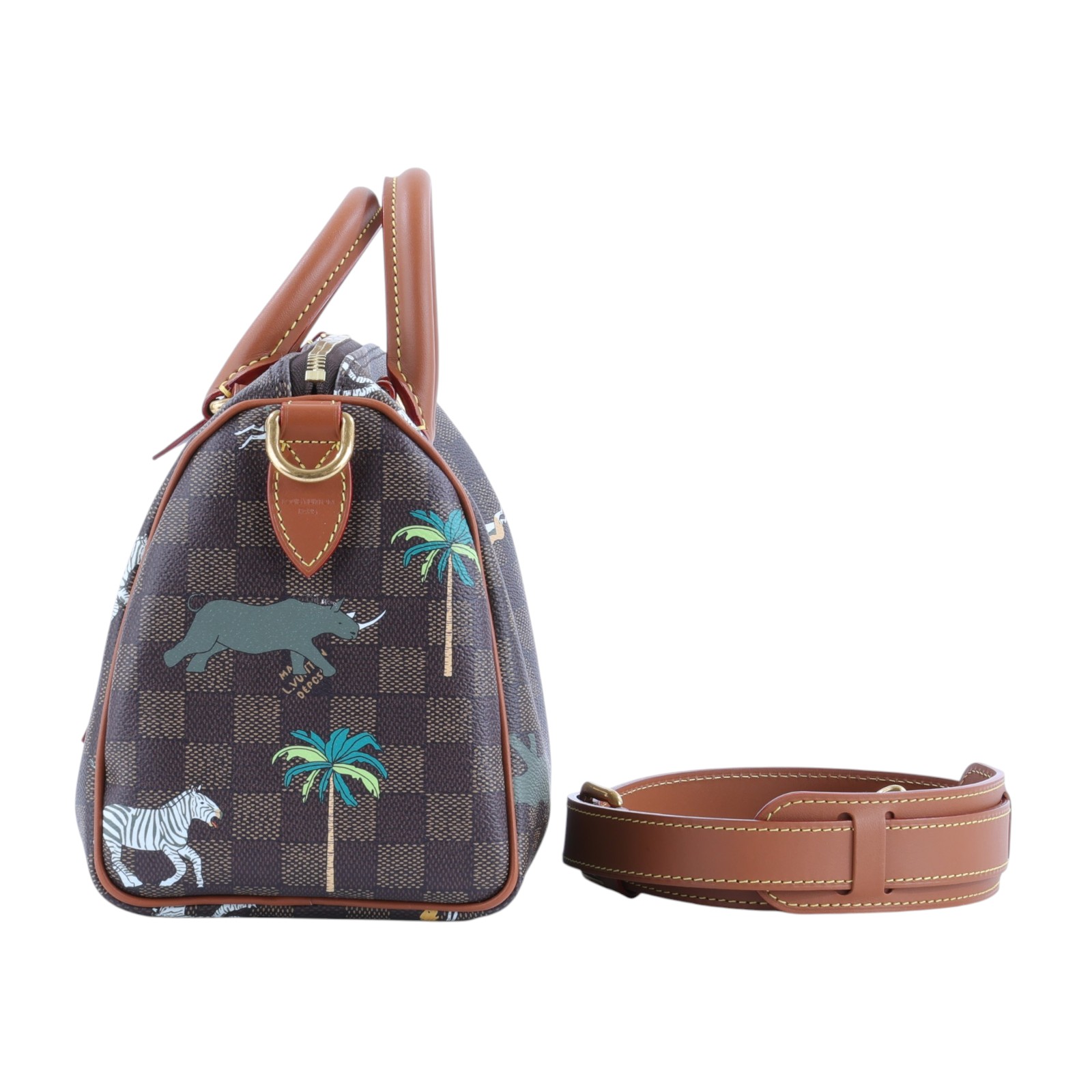 路易威登 LOUIS VUITTON Speedy 25 Bandoulière x The Darjeeling Limited 手提包 肩背包 N40857 晶片款  防塵袋/背帶/鎖組