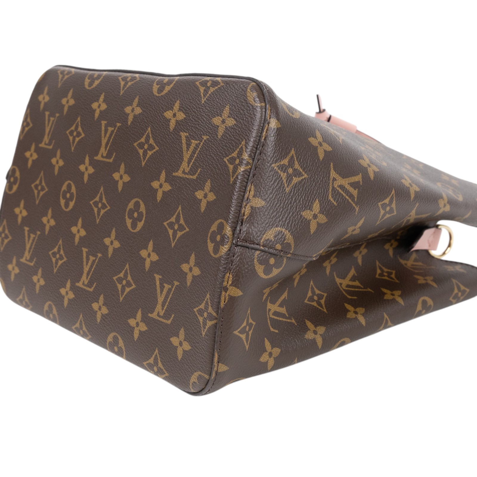路易威登 LOUIS VUITTON NéoNoé MM 經典帆布 肩背 水桶包 粉紅色 M44022 原花拼粉NEONOE 背帶