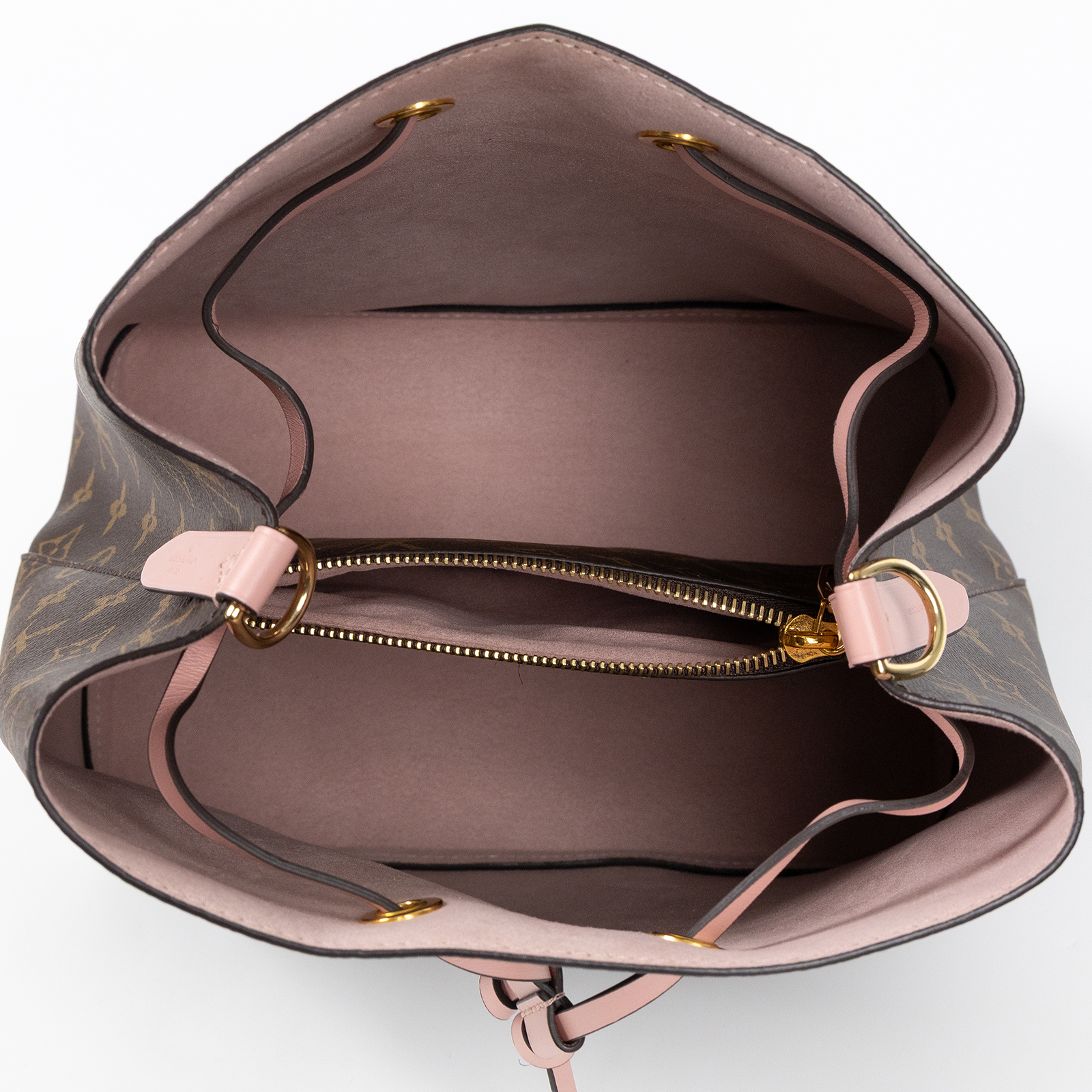 路易威登 LOUIS VUITTON NéoNoé MM 經典帆布 肩背 水桶包 粉紅色 M44022 原花拼粉NEONOE 背帶
