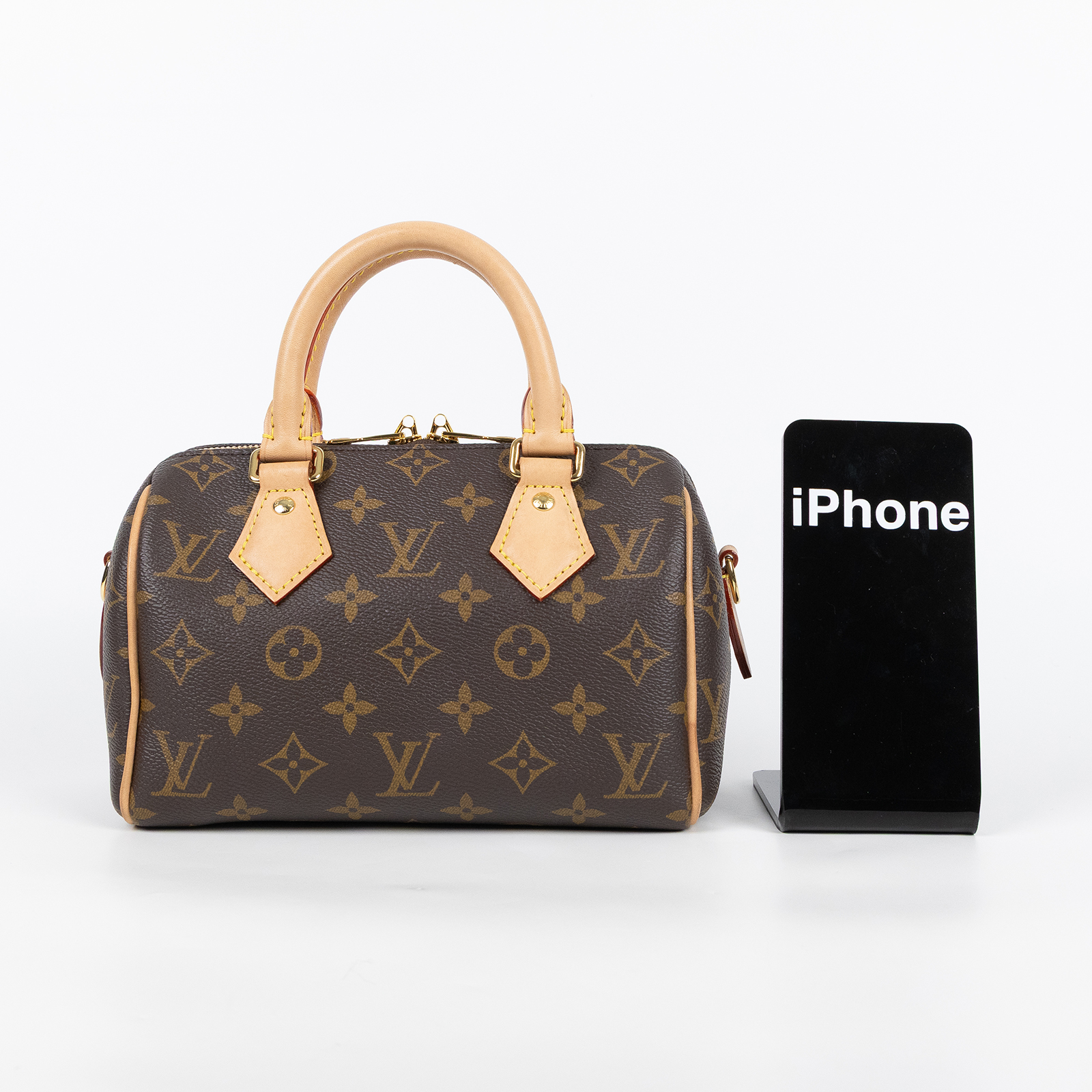 路易威登 LOUIS VUITTON Speedy Bandoulière 20 米色 帆布 手提 斜背 波士頓包 M46222 晶片款  防塵袋/背帶/鎖組