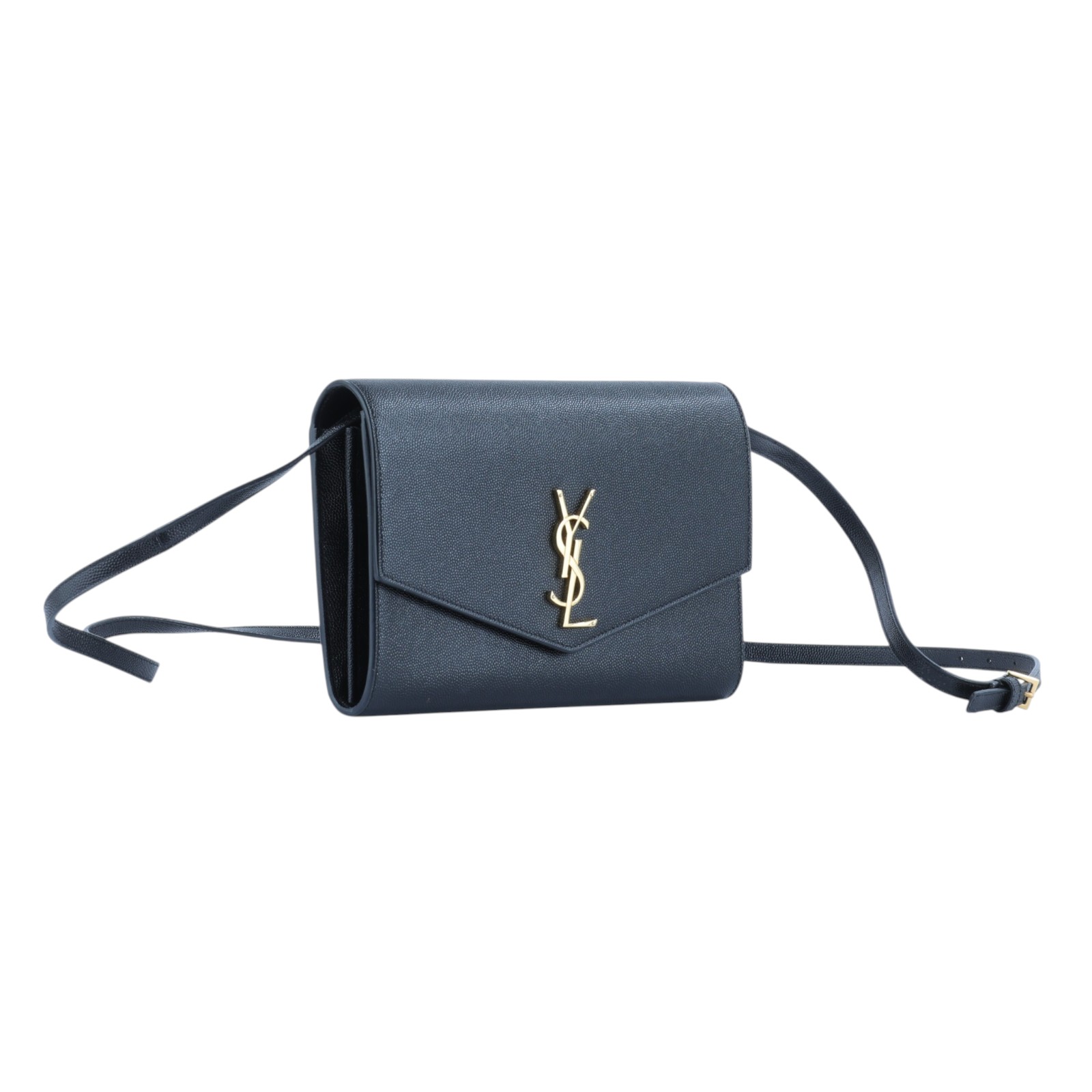 聖羅蘭 YSL SAINT LAURENT Uptown 斜背包  黑魚子醬肩背包 原廠盒子/防塵袋