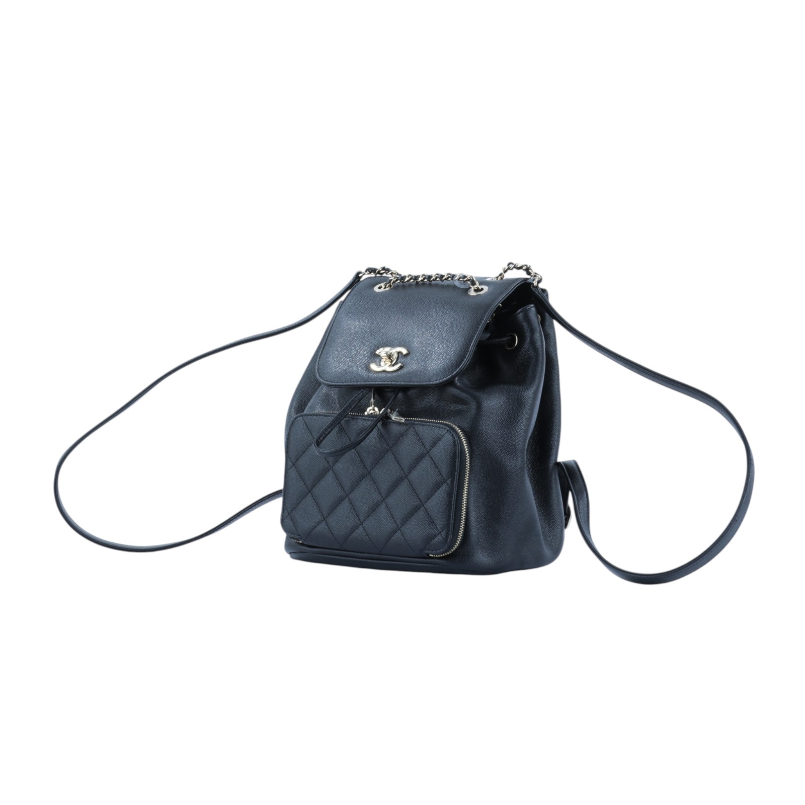 香奈兒 CHANEL Duma 後背包 A93748 25開 黑金荔枝口蓋後背包 原廠盒子/防塵袋/保證卡