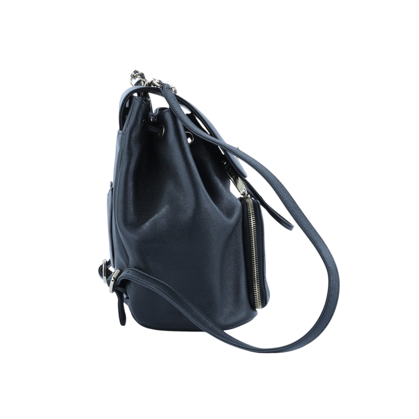 香奈兒 CHANEL Duma 後背包 A93748 25開 黑金荔枝口蓋後背包 原廠盒子/防塵袋/保證卡