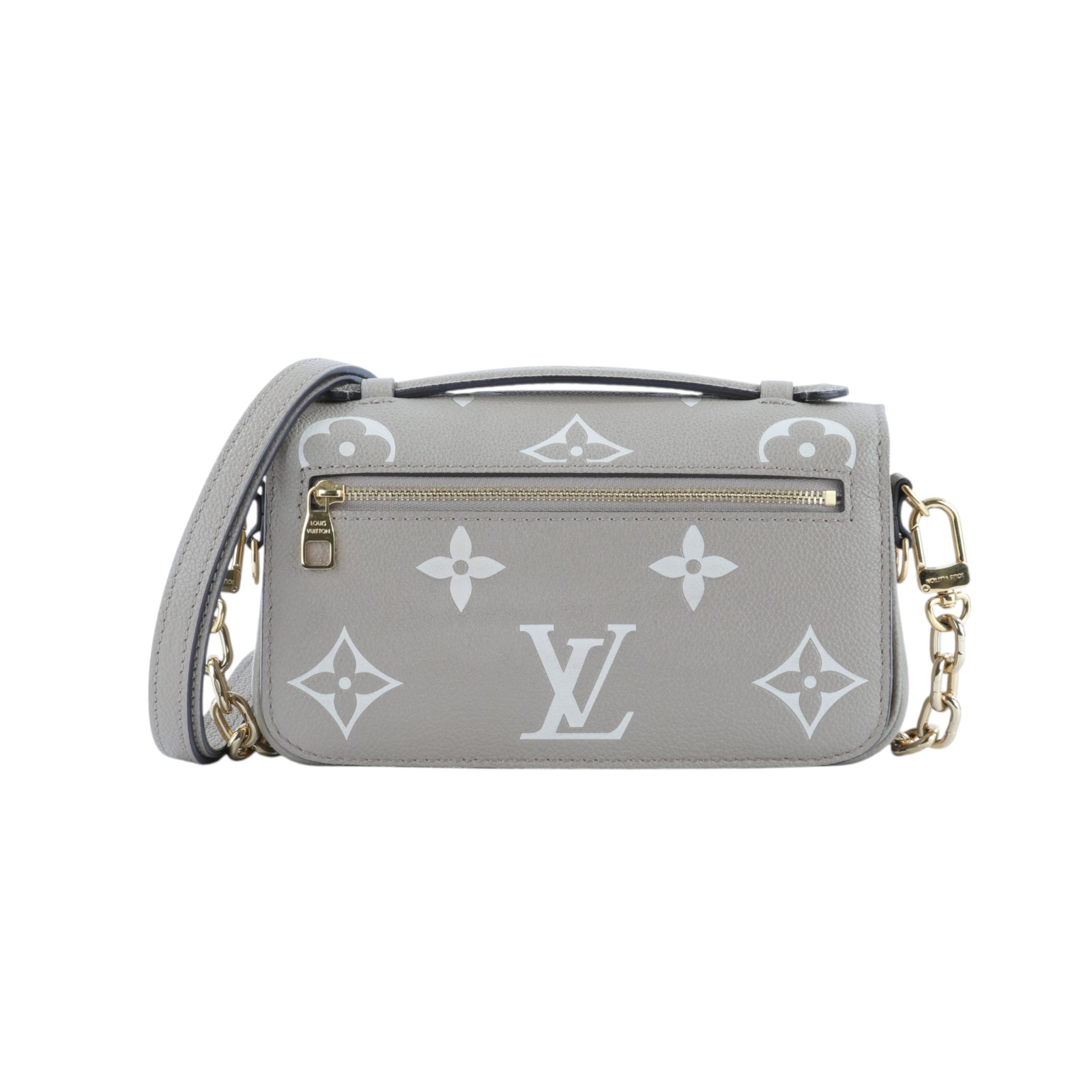 路易威登 LOUIS VUITTON Pochette Métis East West 鏈條 郵差包 腋下單肩包 斑鳩色 奶油色 M23081 晶片款  原廠盒子/防塵袋/背帶/鍊帶